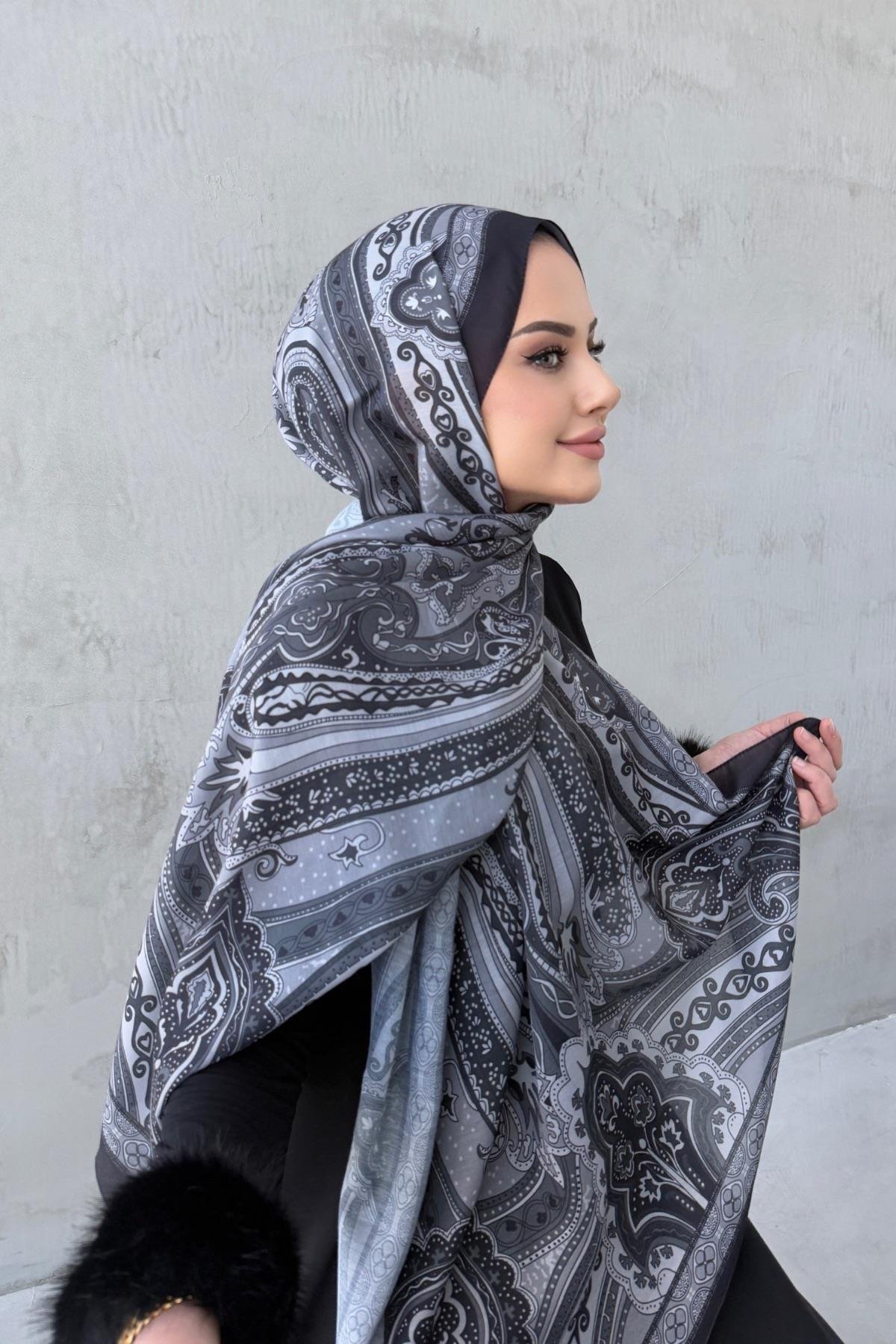 Siyah&Gri Etro Soft Şal