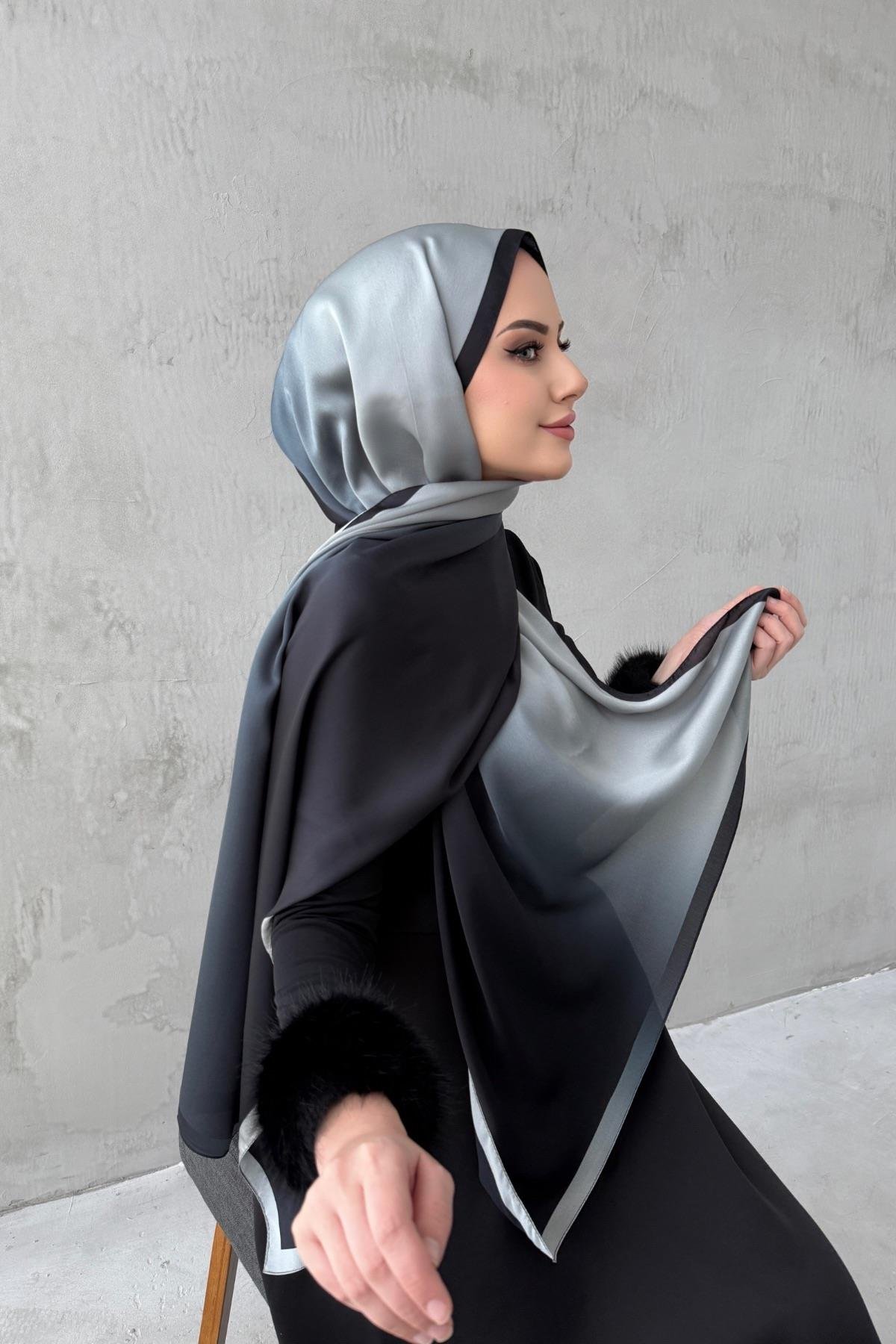 Siyah&Taş Degrade Şal 