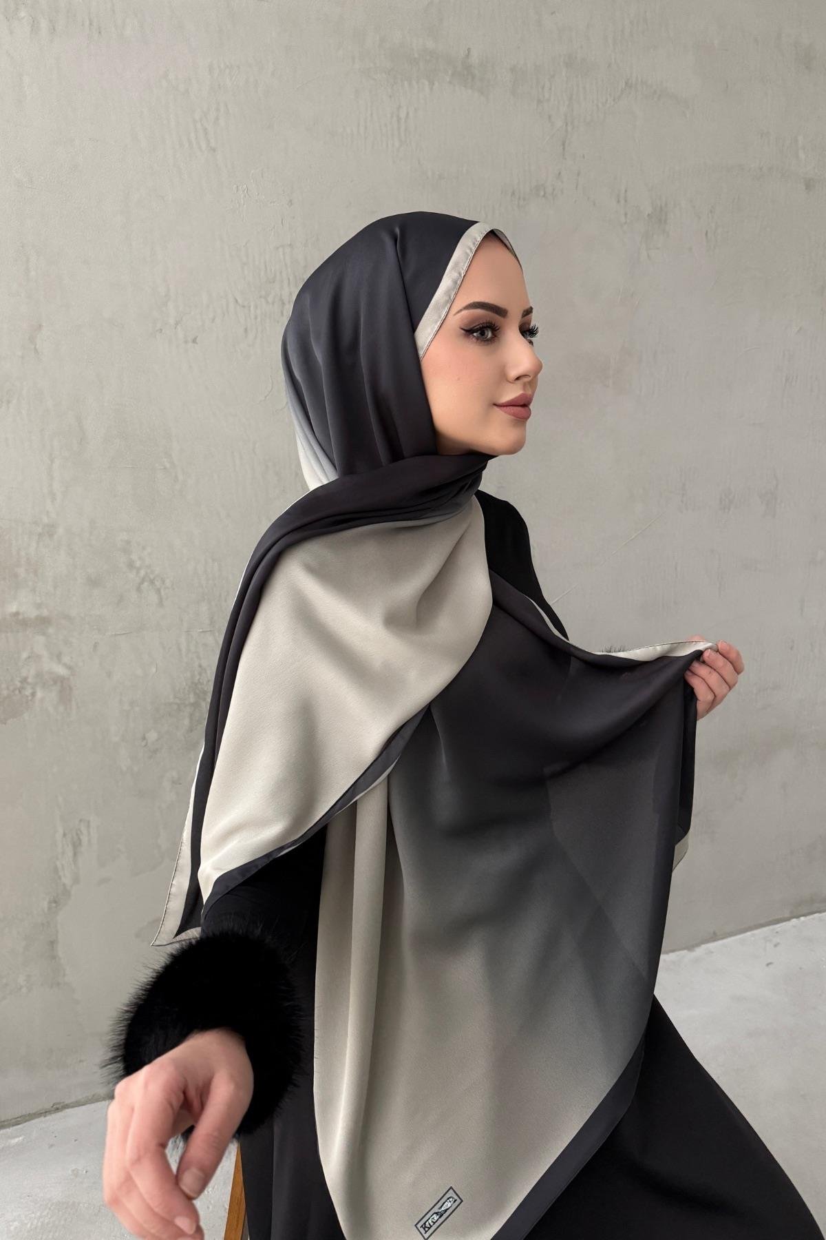 Siyah&Vizon Degrade Şal 