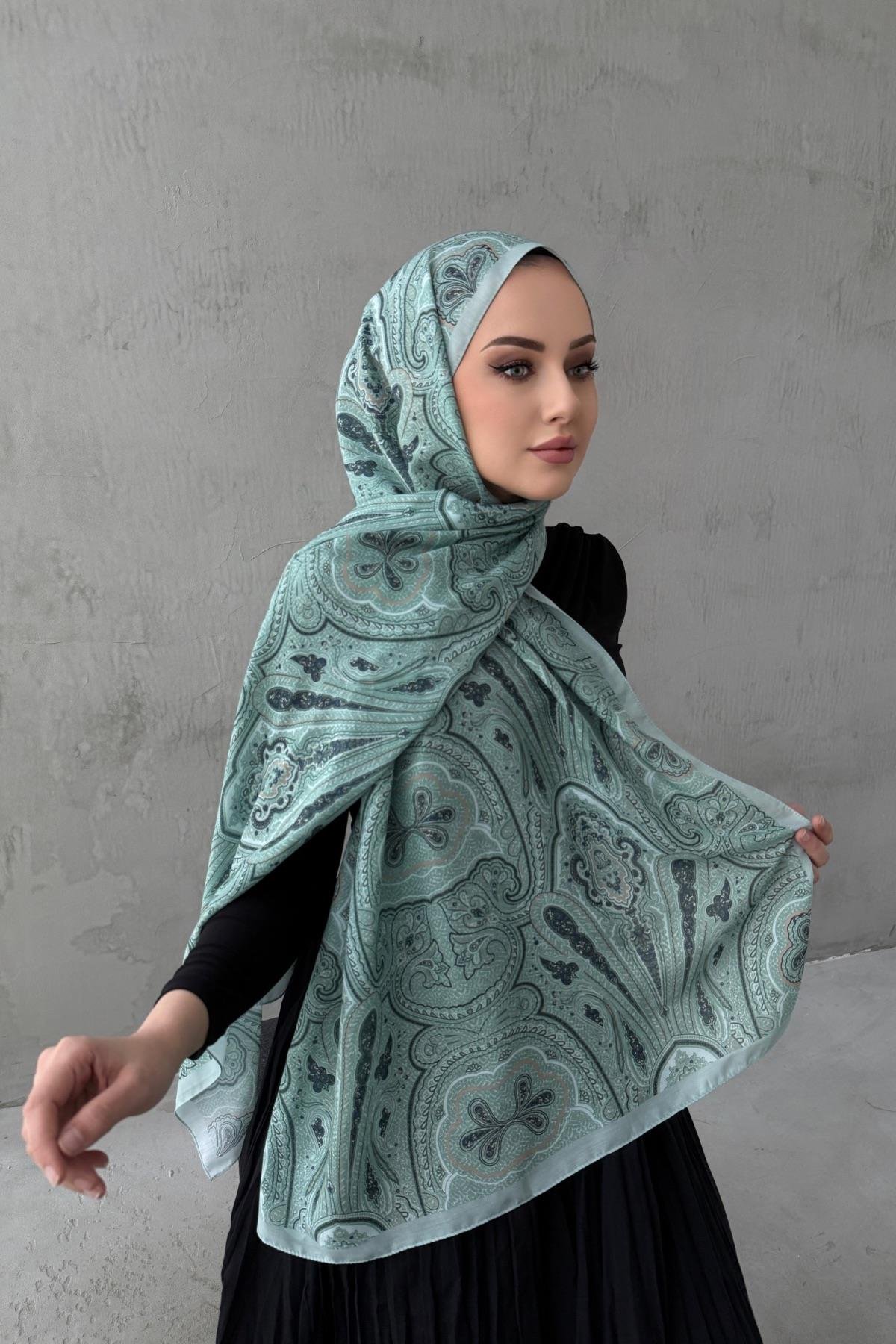 Su Yeşili Sufra Modal İpek Şal