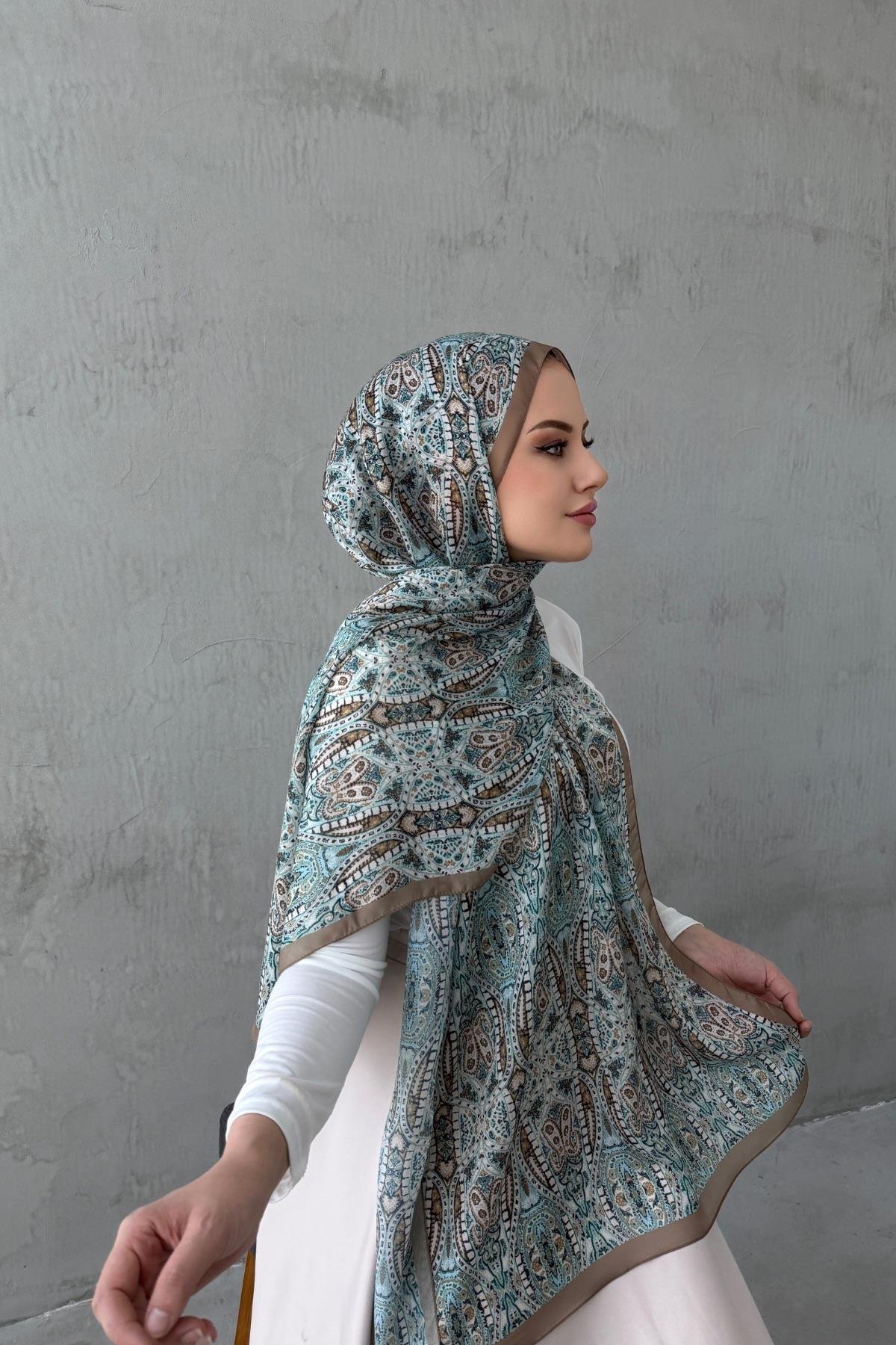 Sütlü Kahve Buse Otantik Hint İpeği Şal