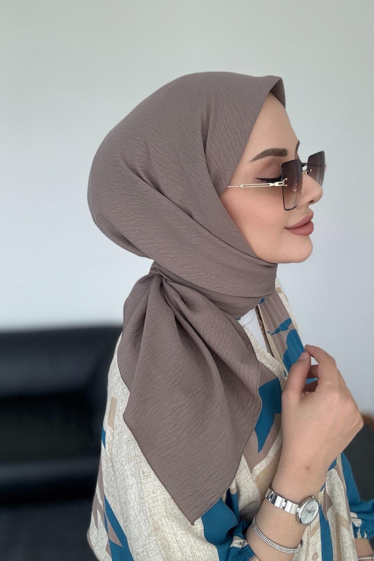 Sütlü Kahve Pamuk Caz Eşarp