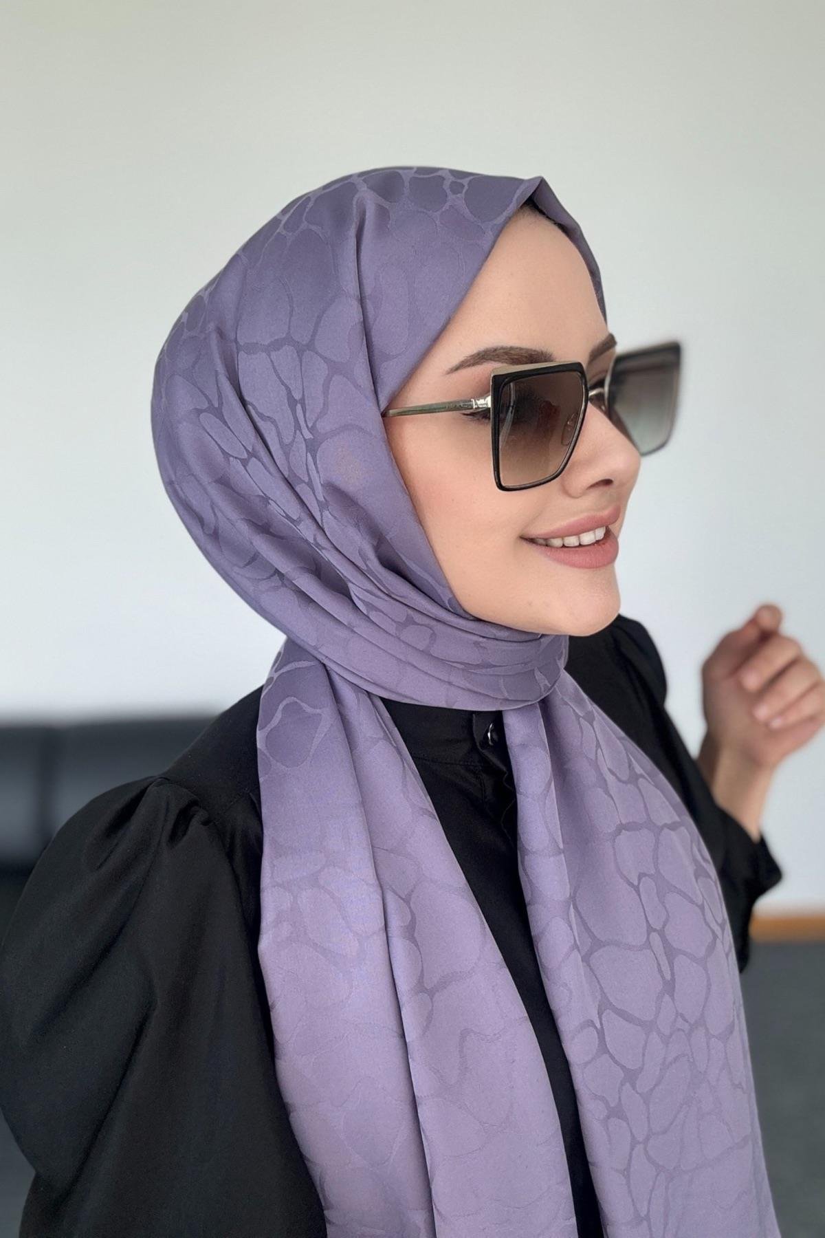 Taş Desen İpeksi Jakar Lila