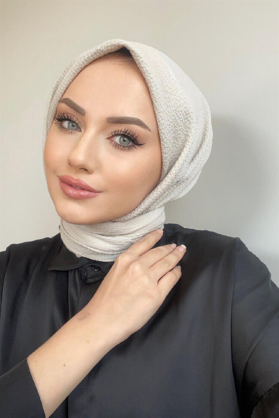 Taş Rengi Naturel Eşarp