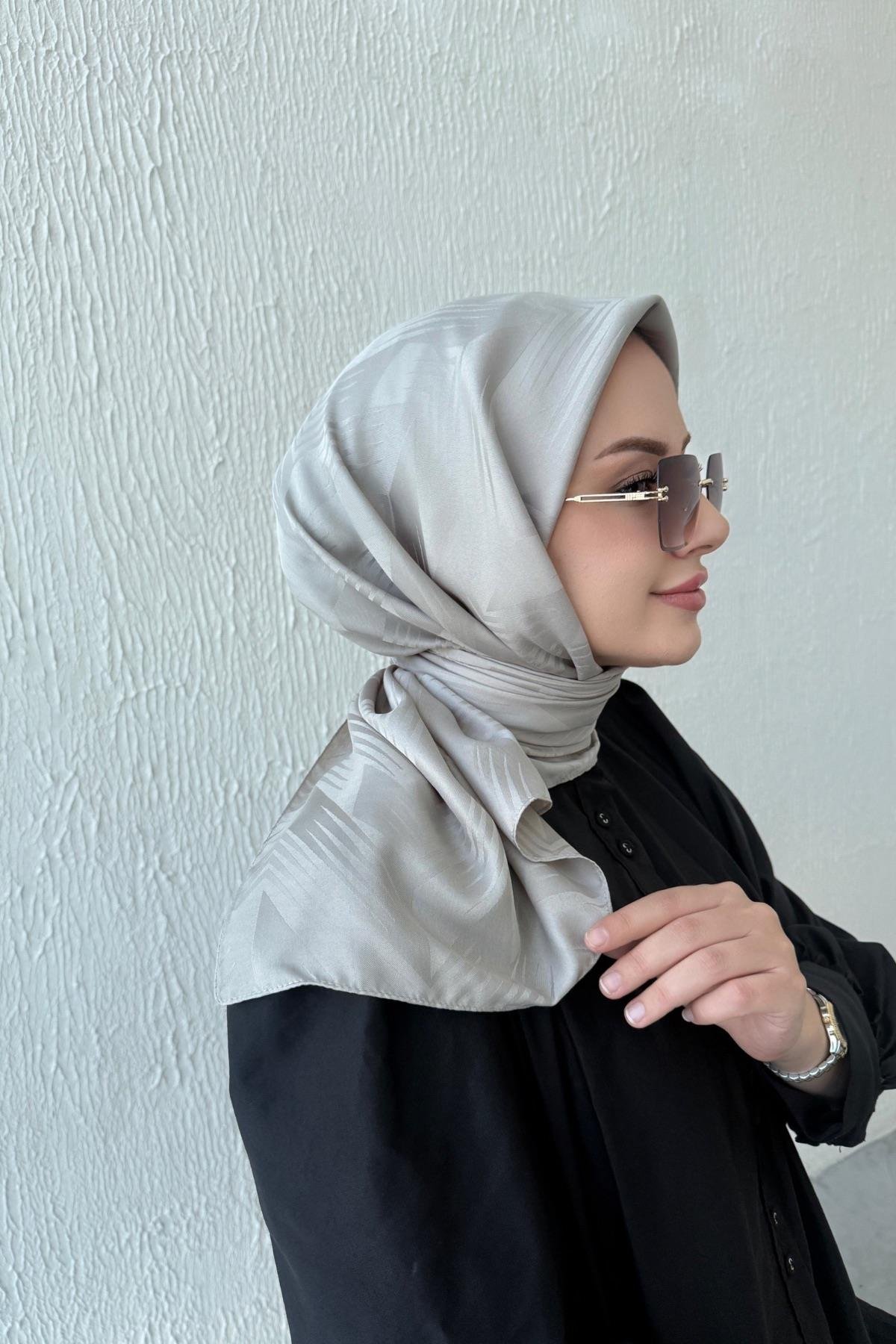 Taş Rengi Noya İpeksi Jakar Eşarp