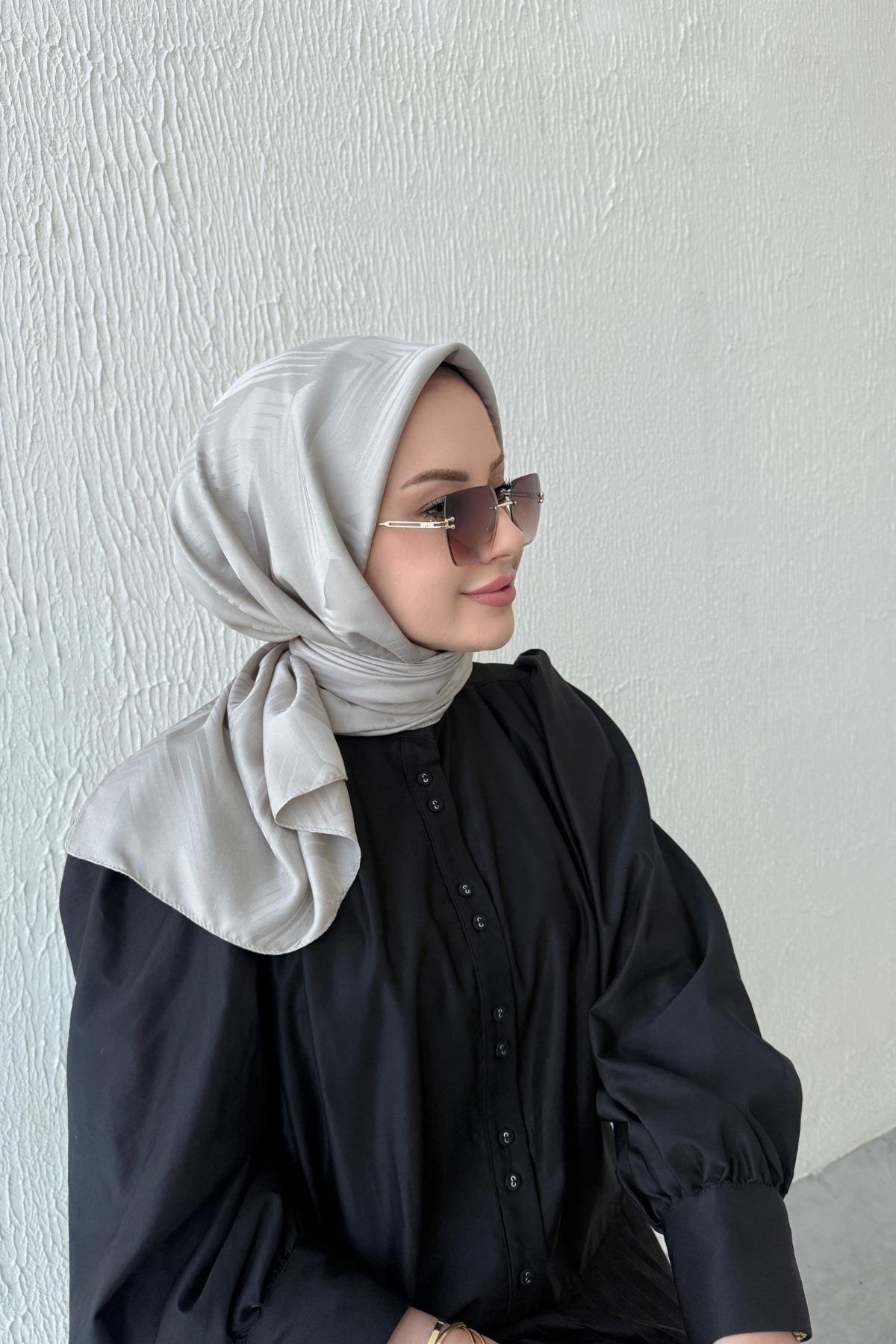 Taş Rengi Noya İpeksi Jakar Eşarp