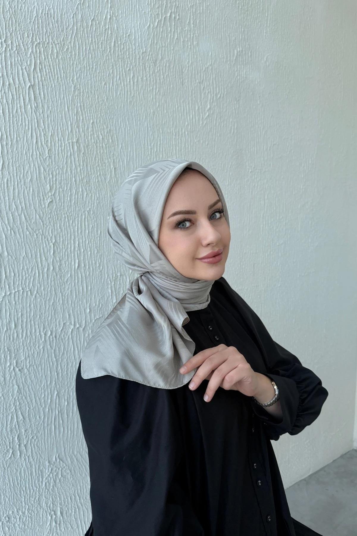 Taş Rengi Noya İpeksi Jakar Eşarp