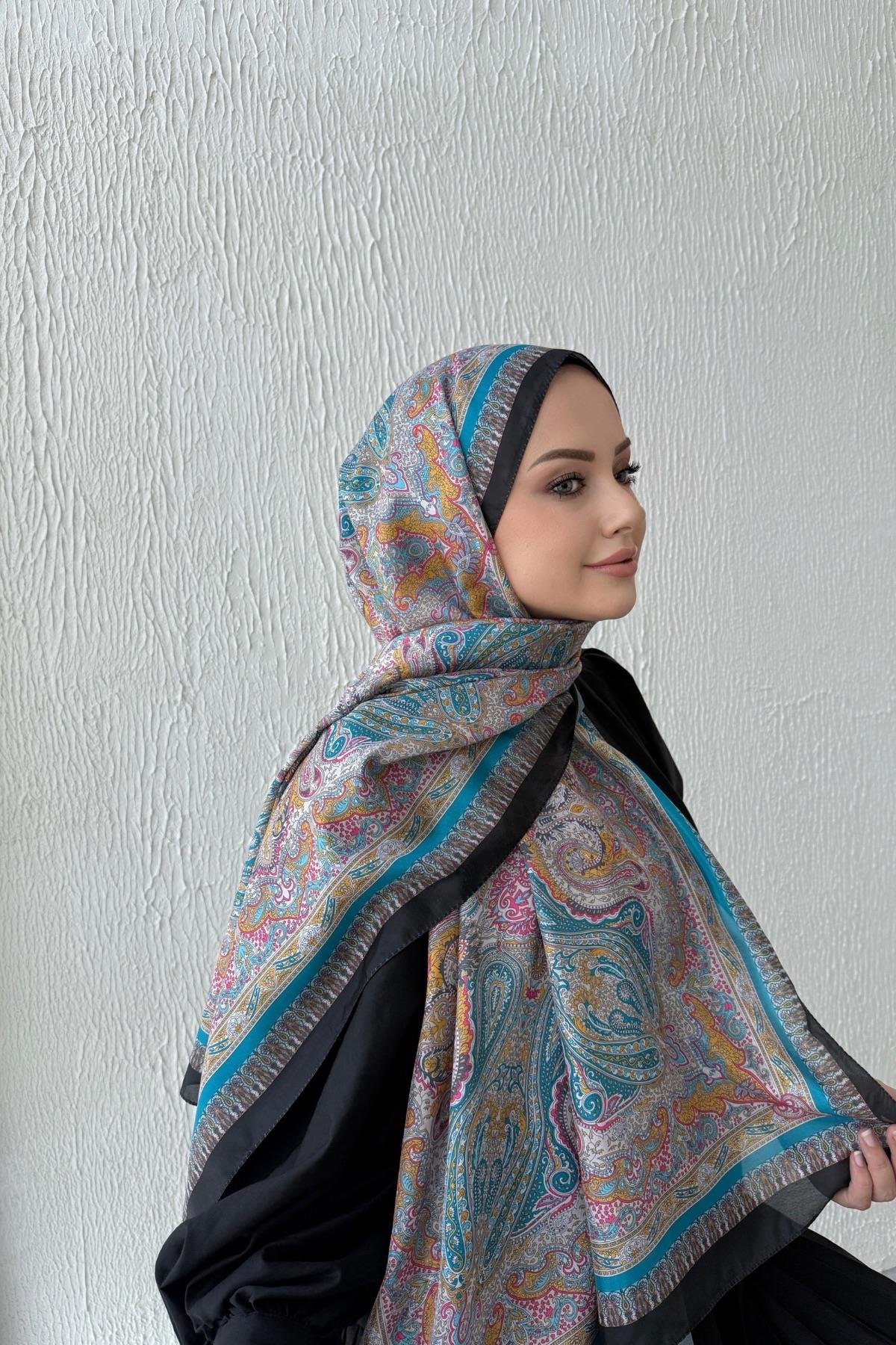 Turkuaz Etro Vual İpek Şal 