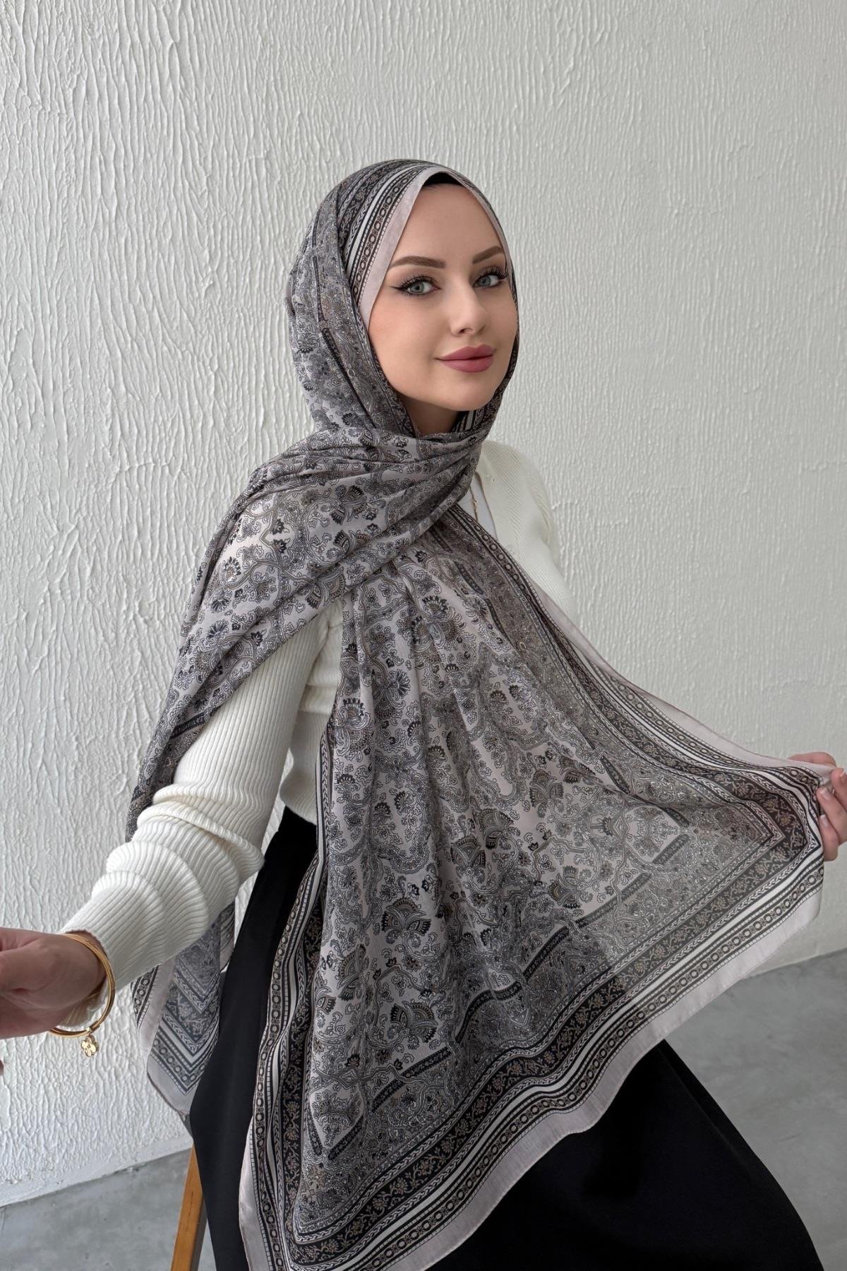 Vizon Bohem Modal İpek Şal  