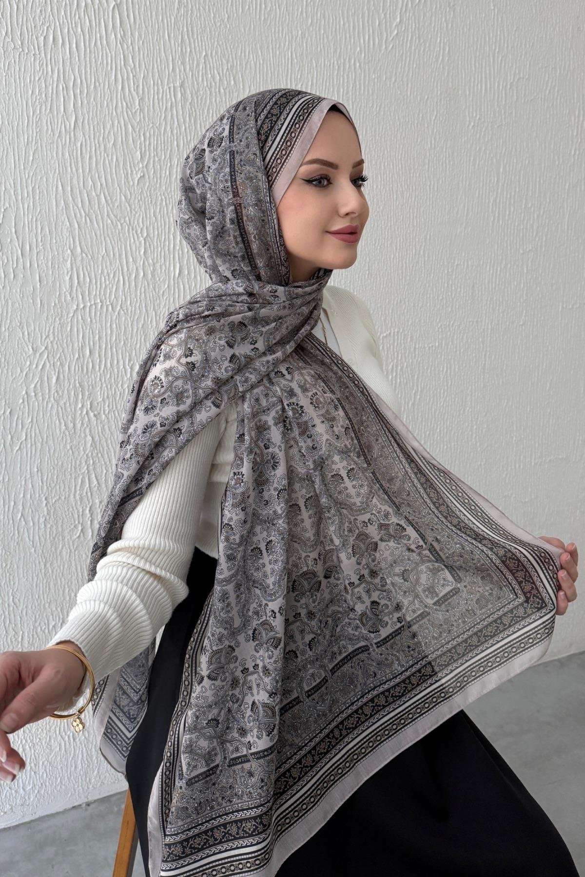 Vizon Bohem Modal İpek Şal  