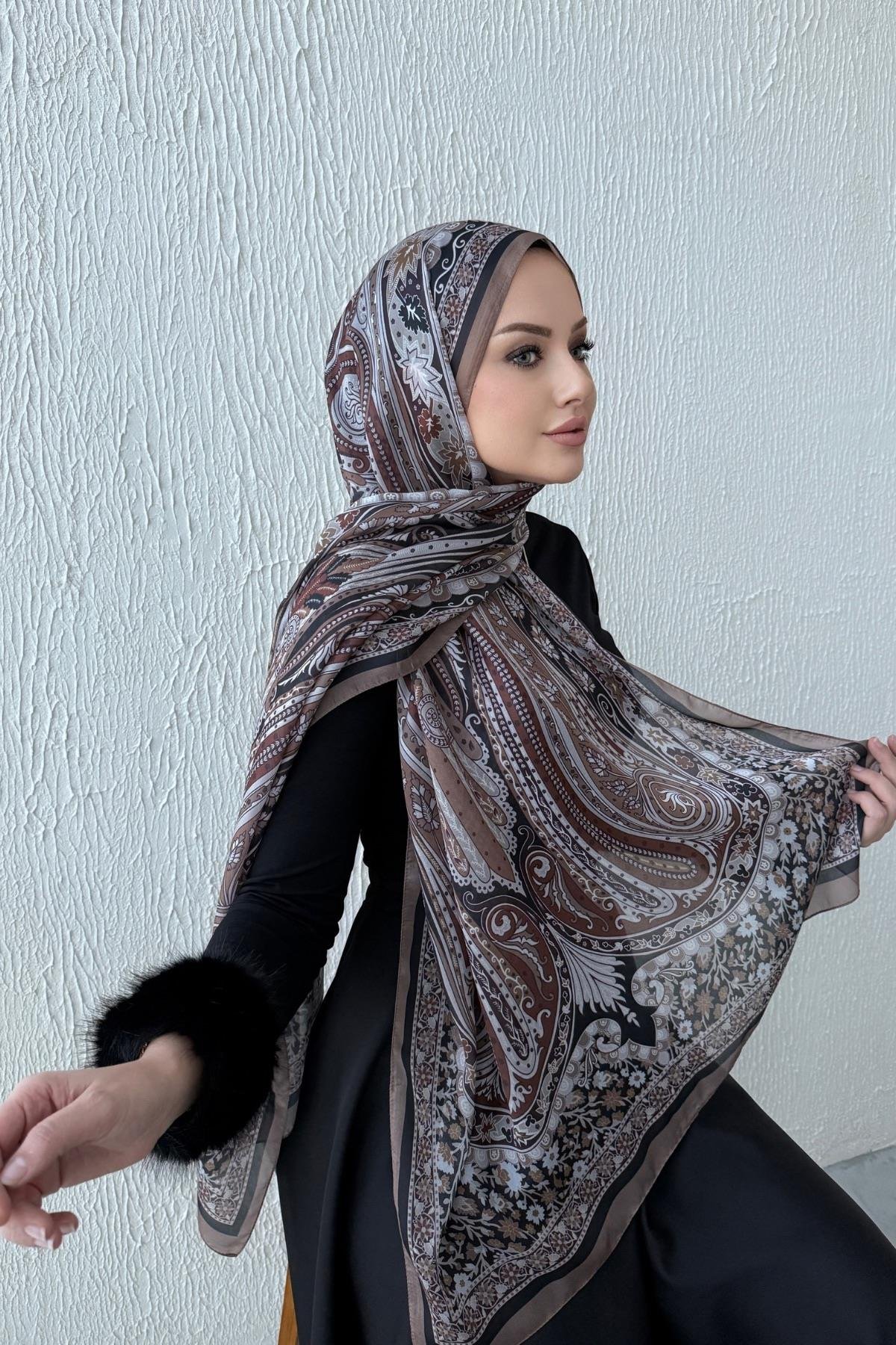 Vizon & Kiremit Etro Otantik Hint İpeği Şal