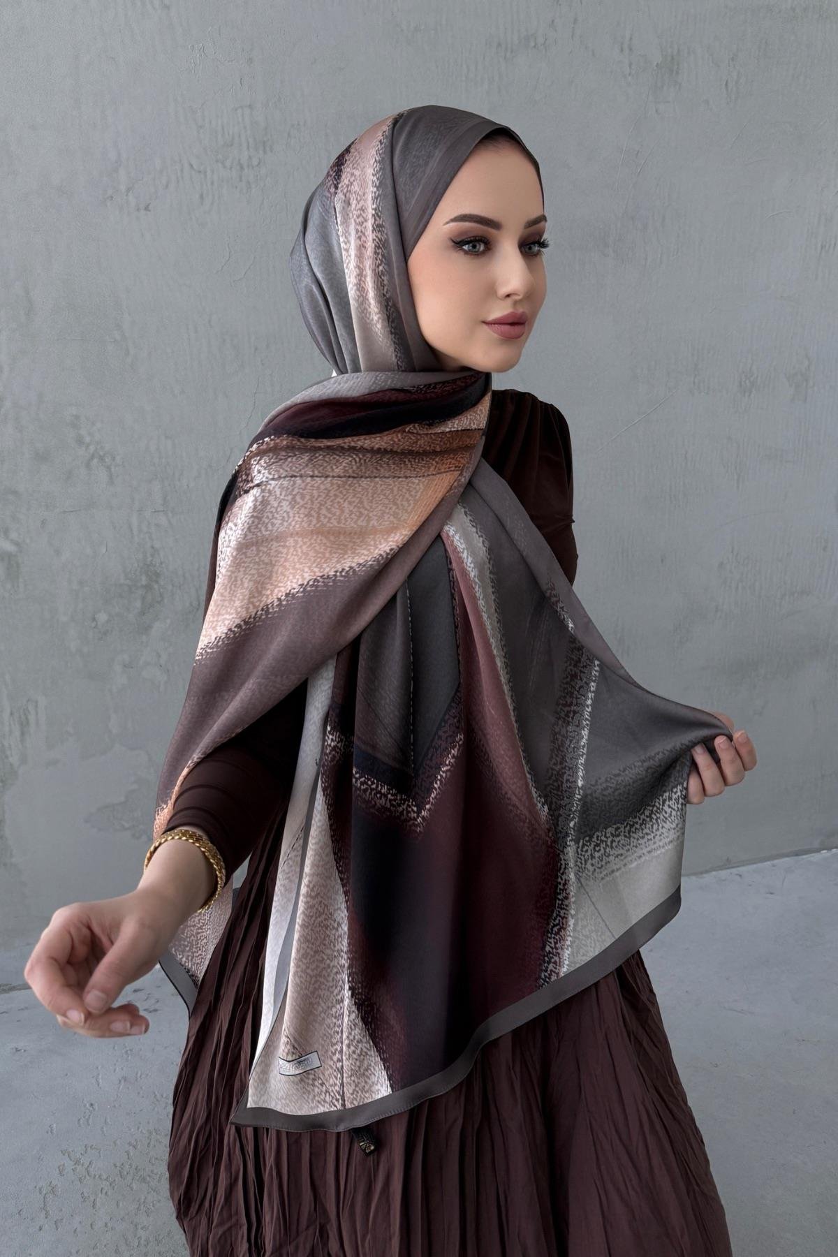 Vizon Kumsal Bohem Kumlu İpek Şal