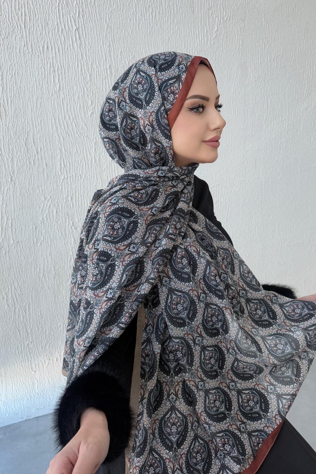 Vizon Nazende Bohem Modal İpek Şal