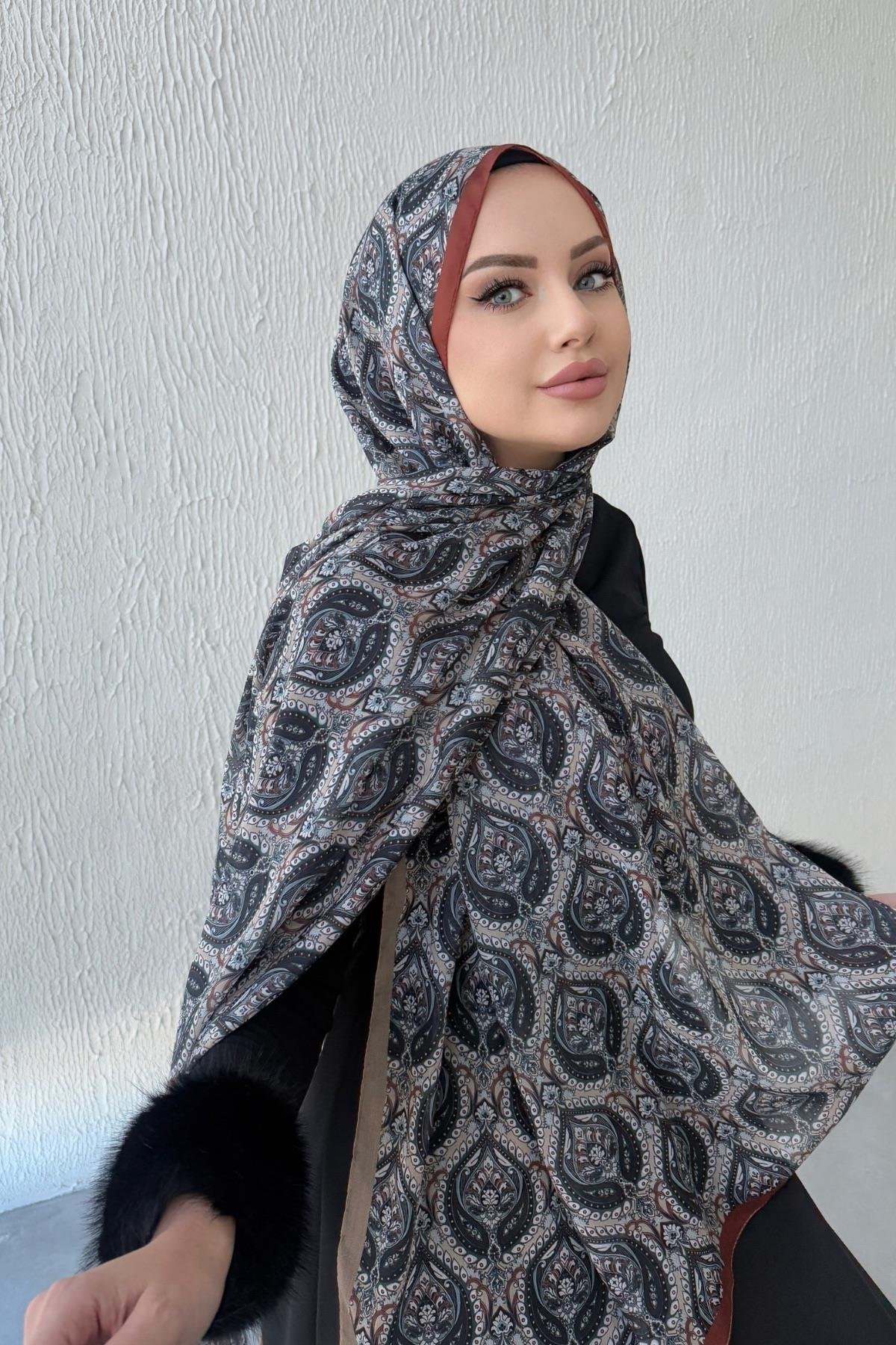 Vizon Nazende Bohem Modal İpek Şal