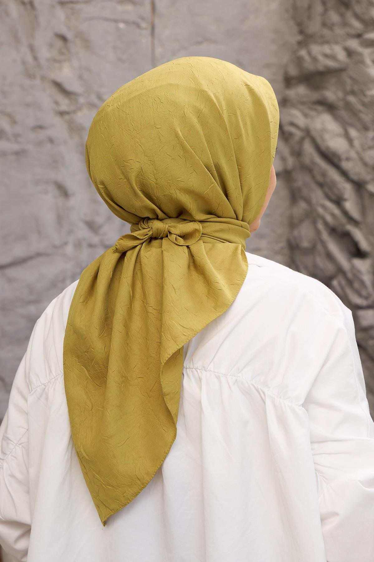 Yağ Yeşili Bambu Eşarp 