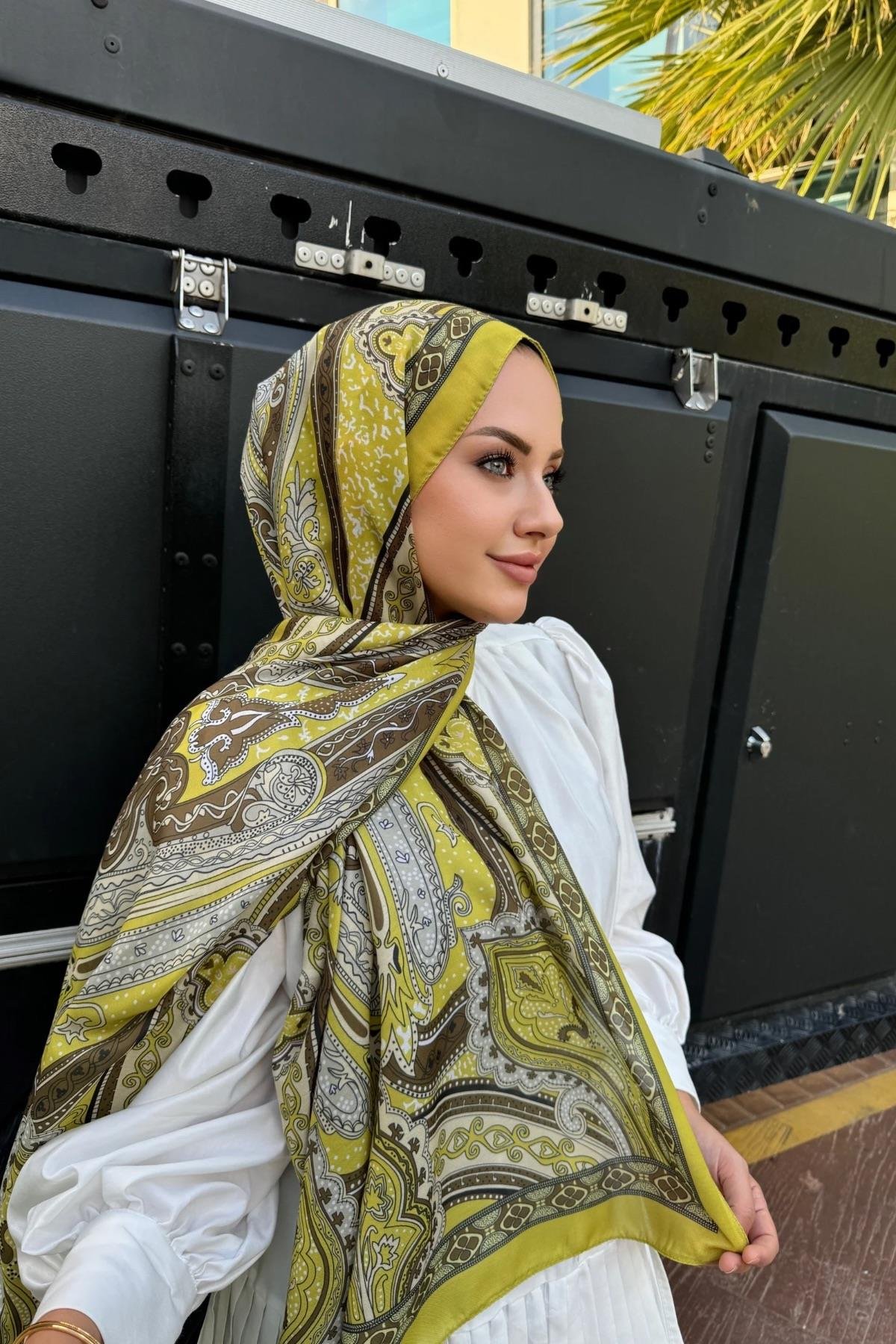 Yağ Yeşili Etro Soft Şal