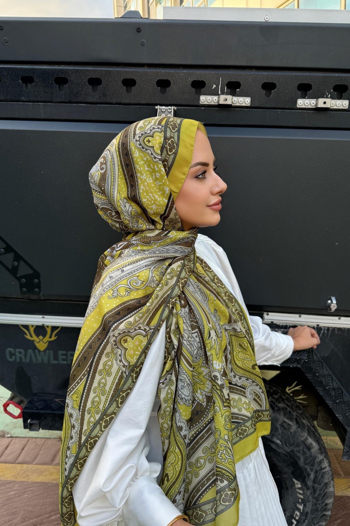 Yağ Yeşili Etro Soft Şal