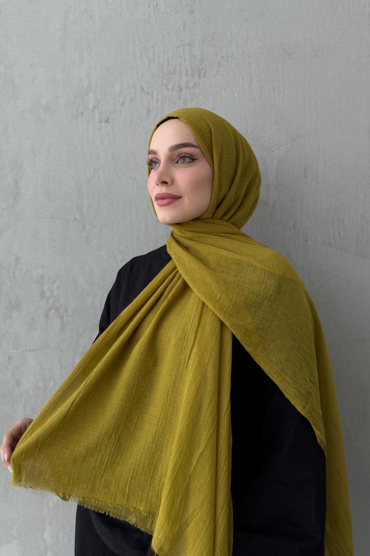 Yağ Yeşili Gcci Fresh Pamuk Şal