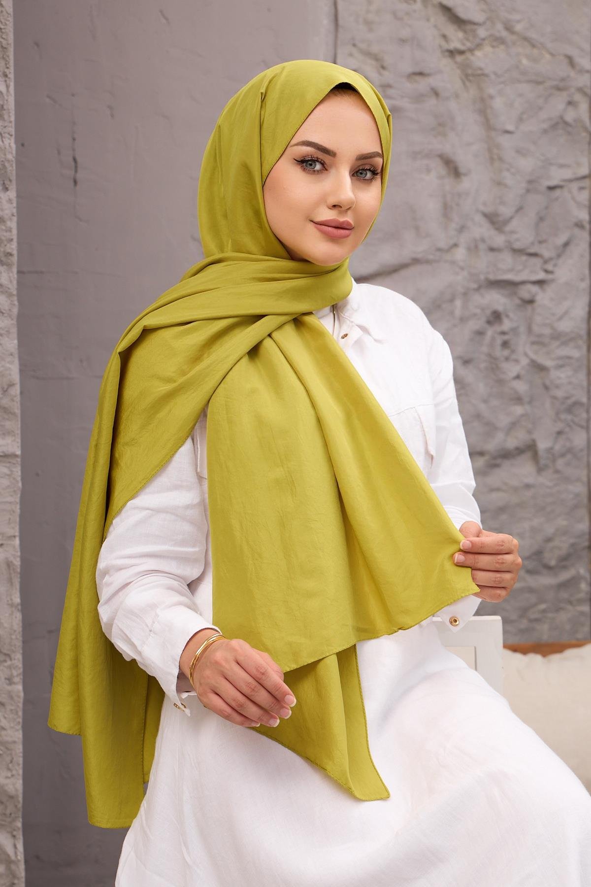 Yağ Yeşili Vual Şal
