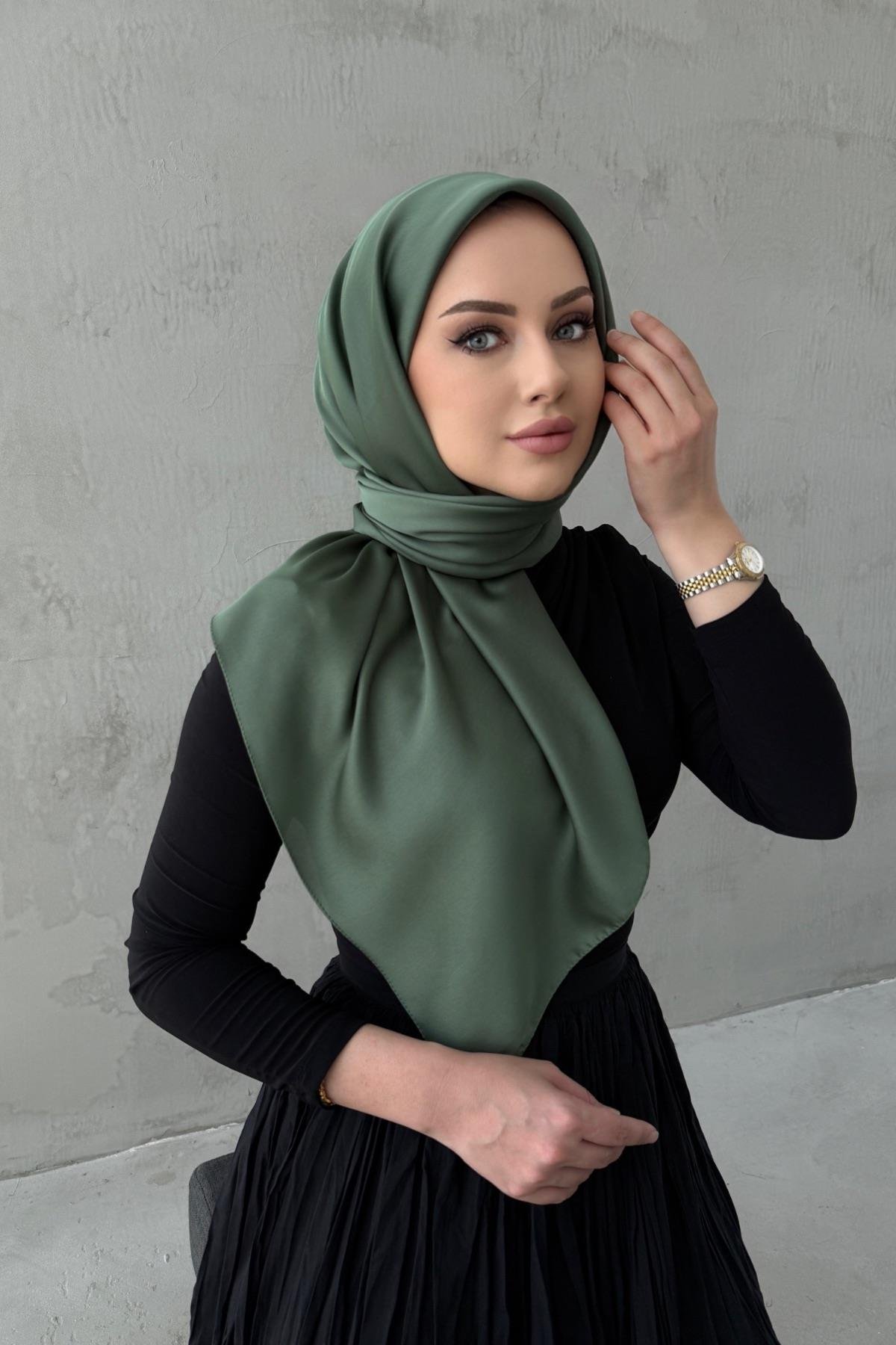 Yeşil Arla Kumlu İpek ŞalEşarp