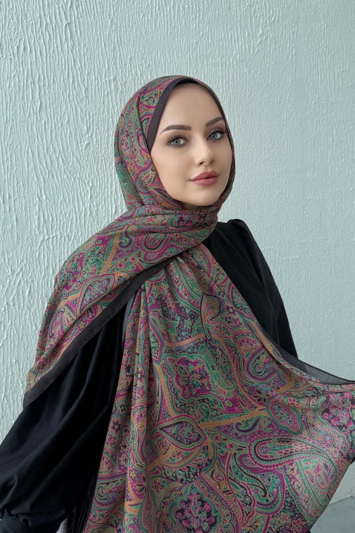 Yeşil Harmoni Modal İpek Şal  