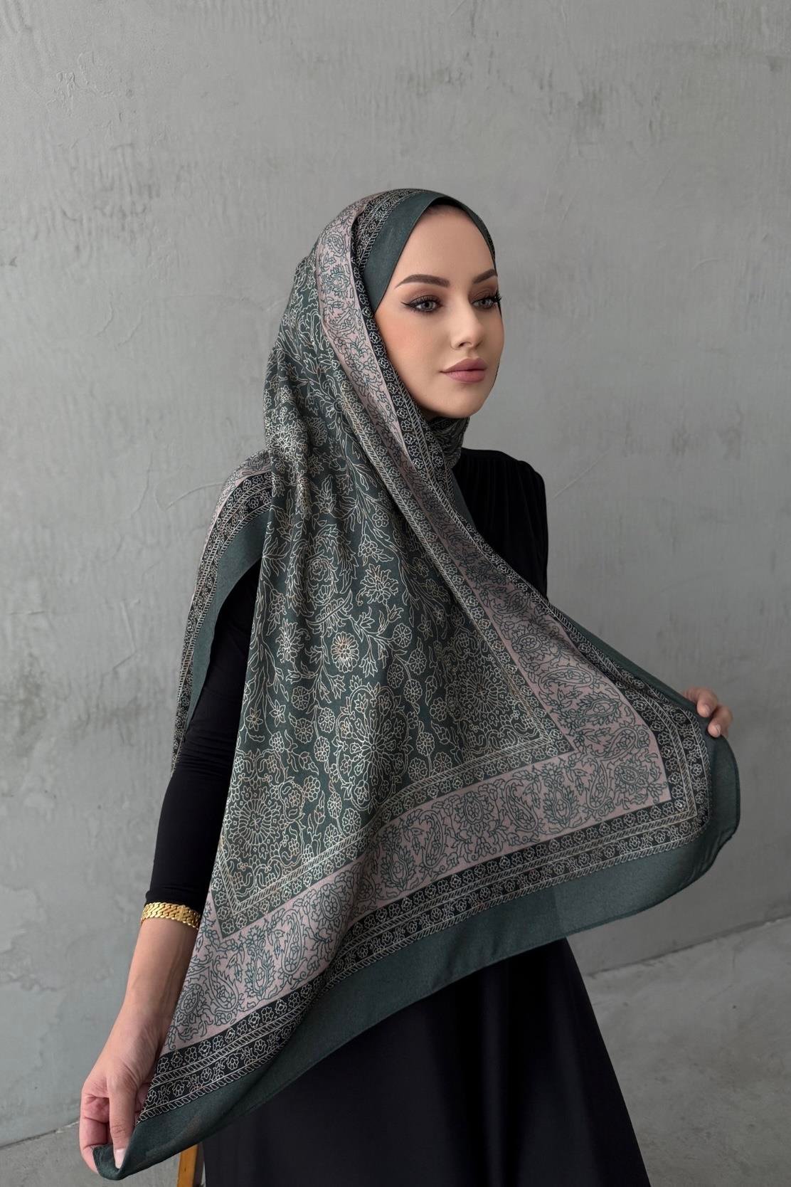 Yeşil Maaren Koza %100 Pamuk Şal