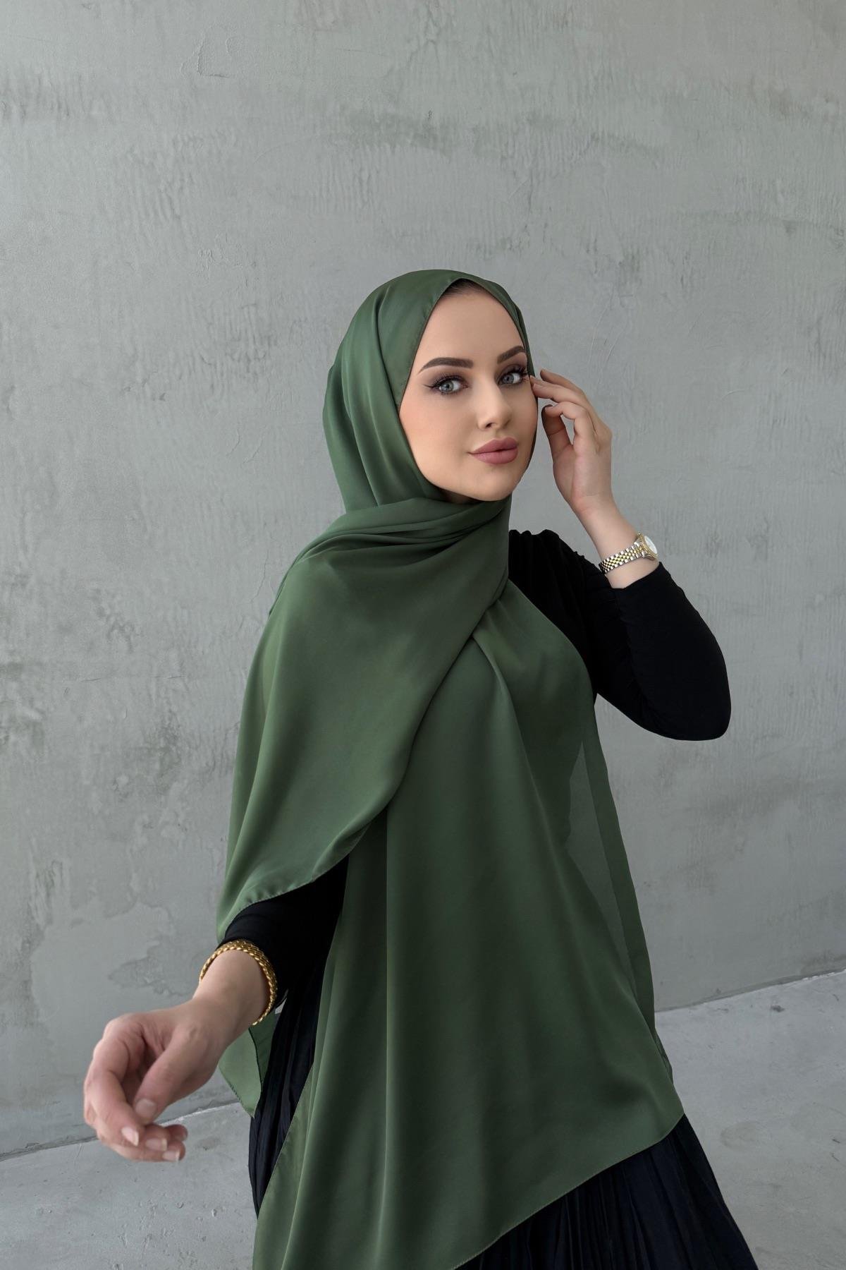 Yeşil Nare Hint İpeği Şal