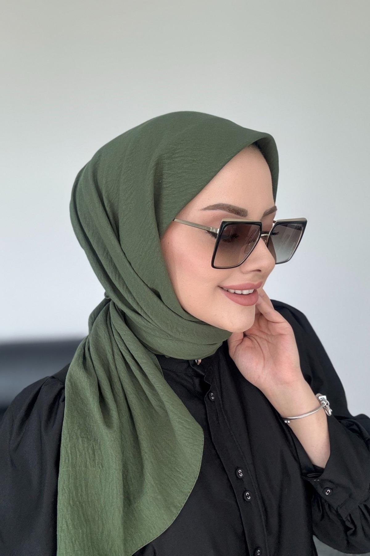 Yeşil Pamuk Caz Eşarp