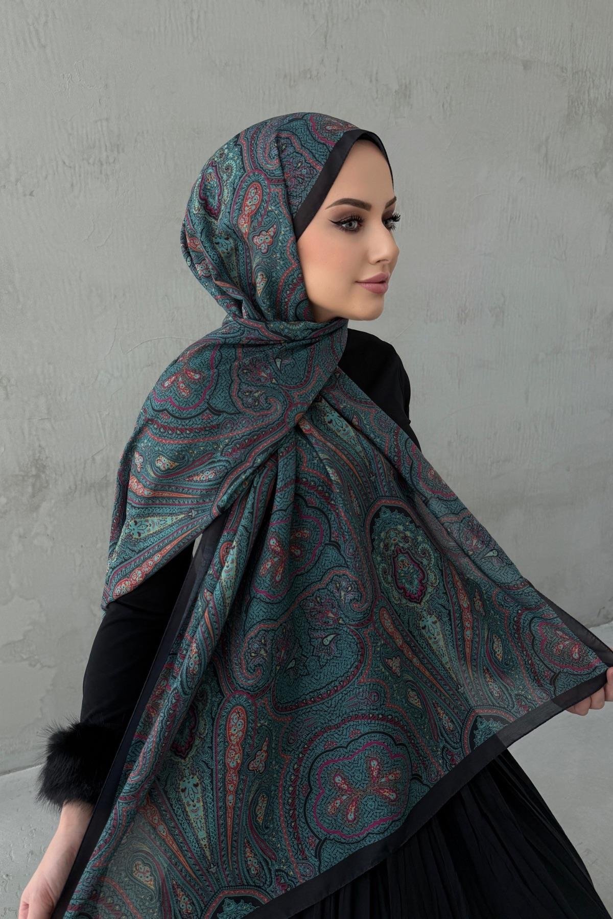 Yeşil Sufra Modal İpek Şal