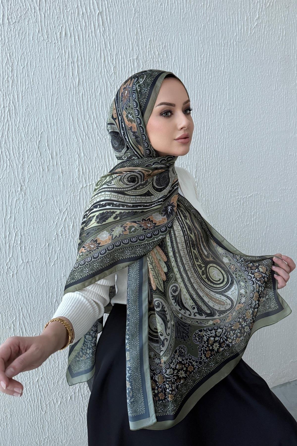 Yeşil & Yeşil Etro Otantik Hint İpeği Şal