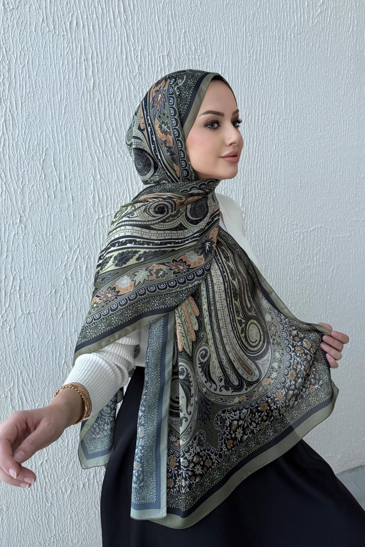 Yeşil & Yeşil Etro Otantik Hint İpeği Şal