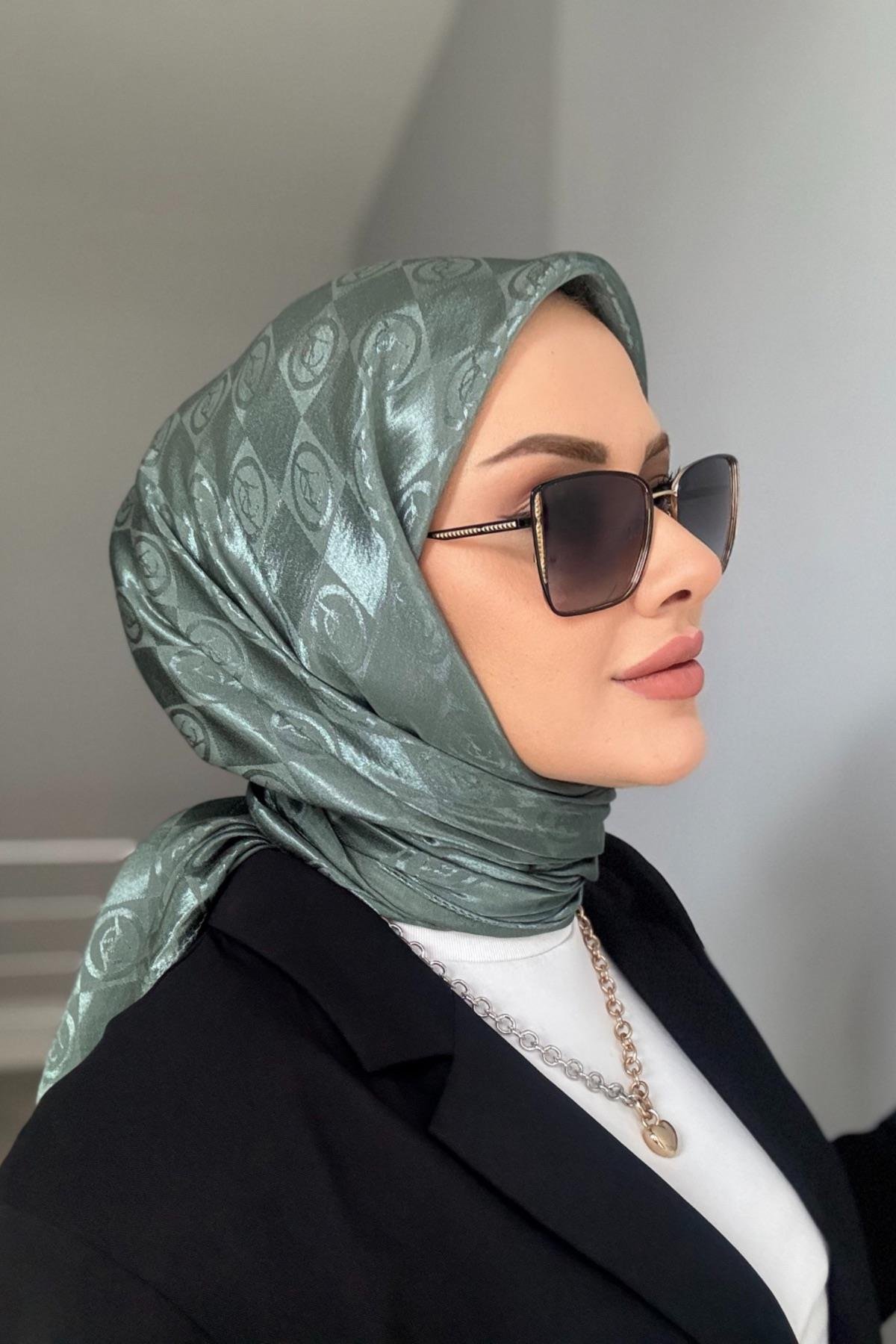 Ysl Desen Jakar Eşarp Yeşil