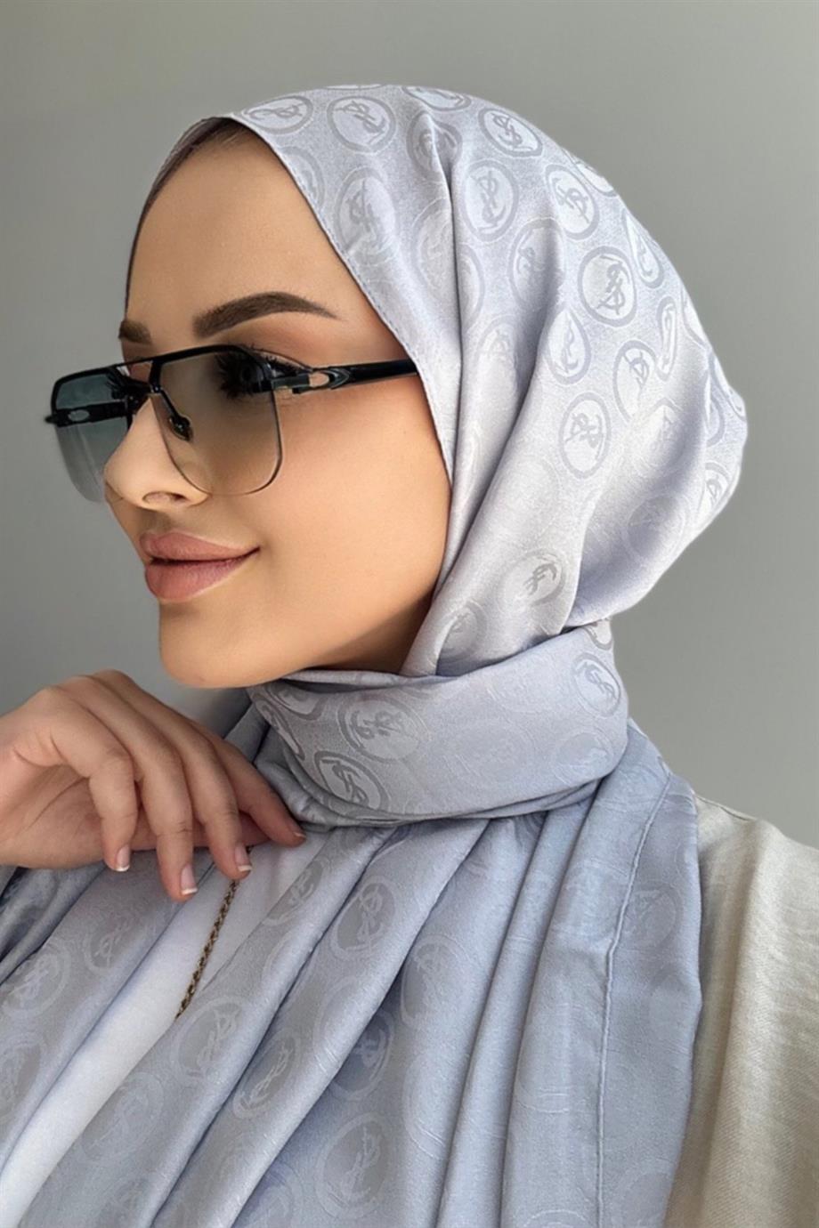 Ysl desen jakar sal gumus gri