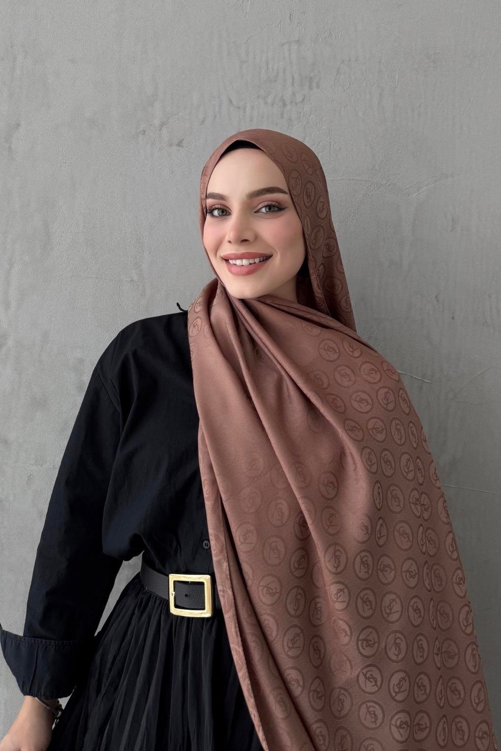 Ysl desen jakarli sal kahve