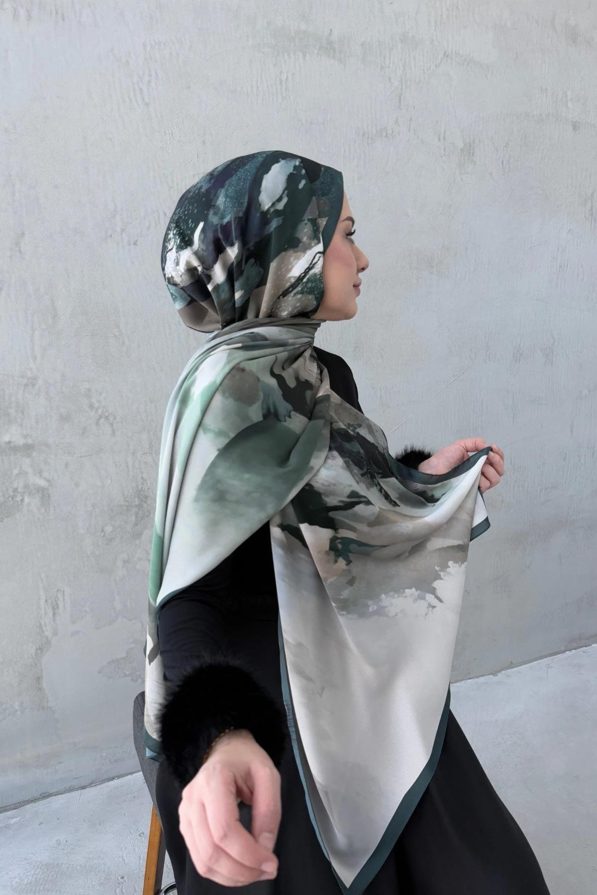 Zümrüt Katre Kumlu İpek Şal 