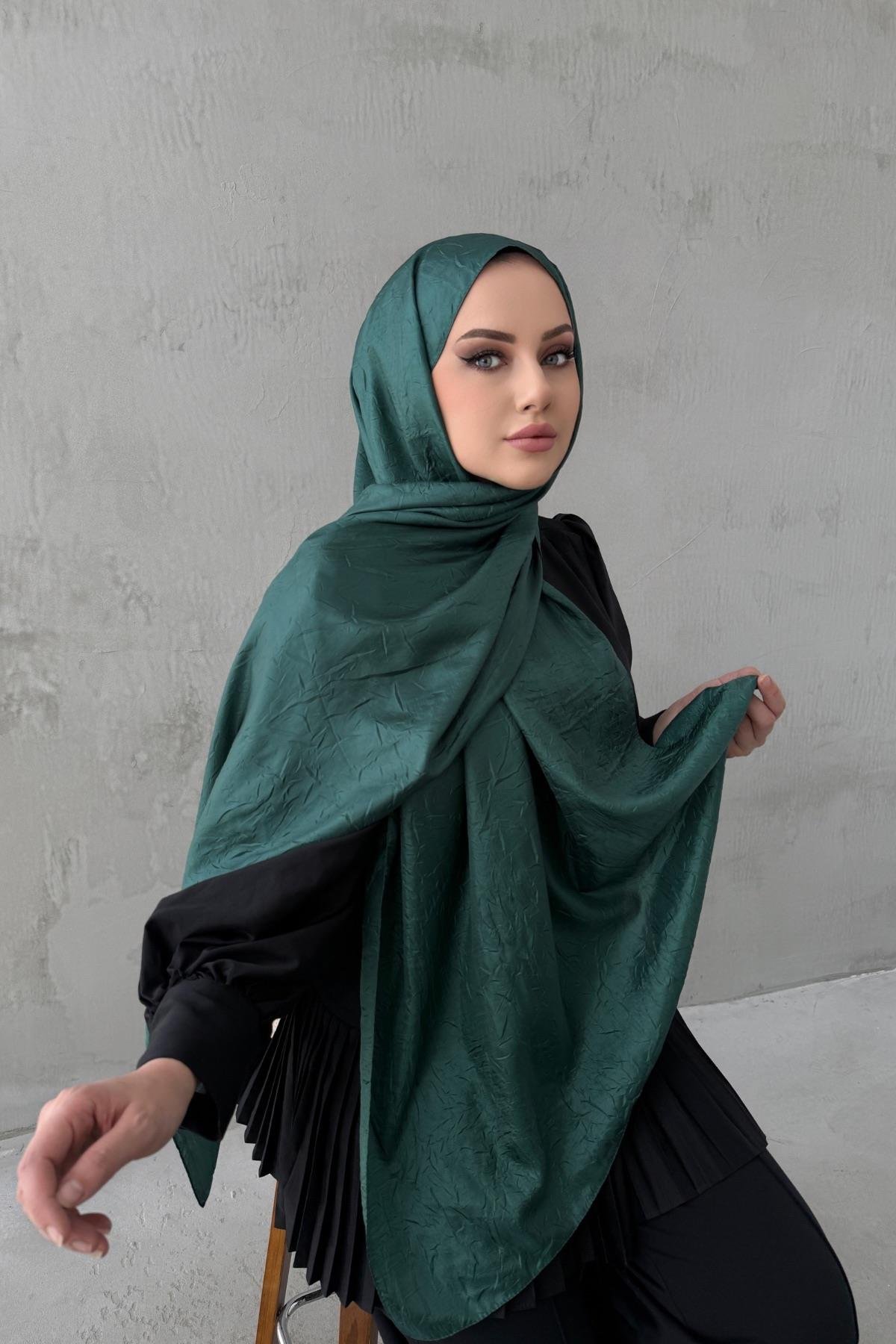 Zümrüt Vual İpek Crash Şal