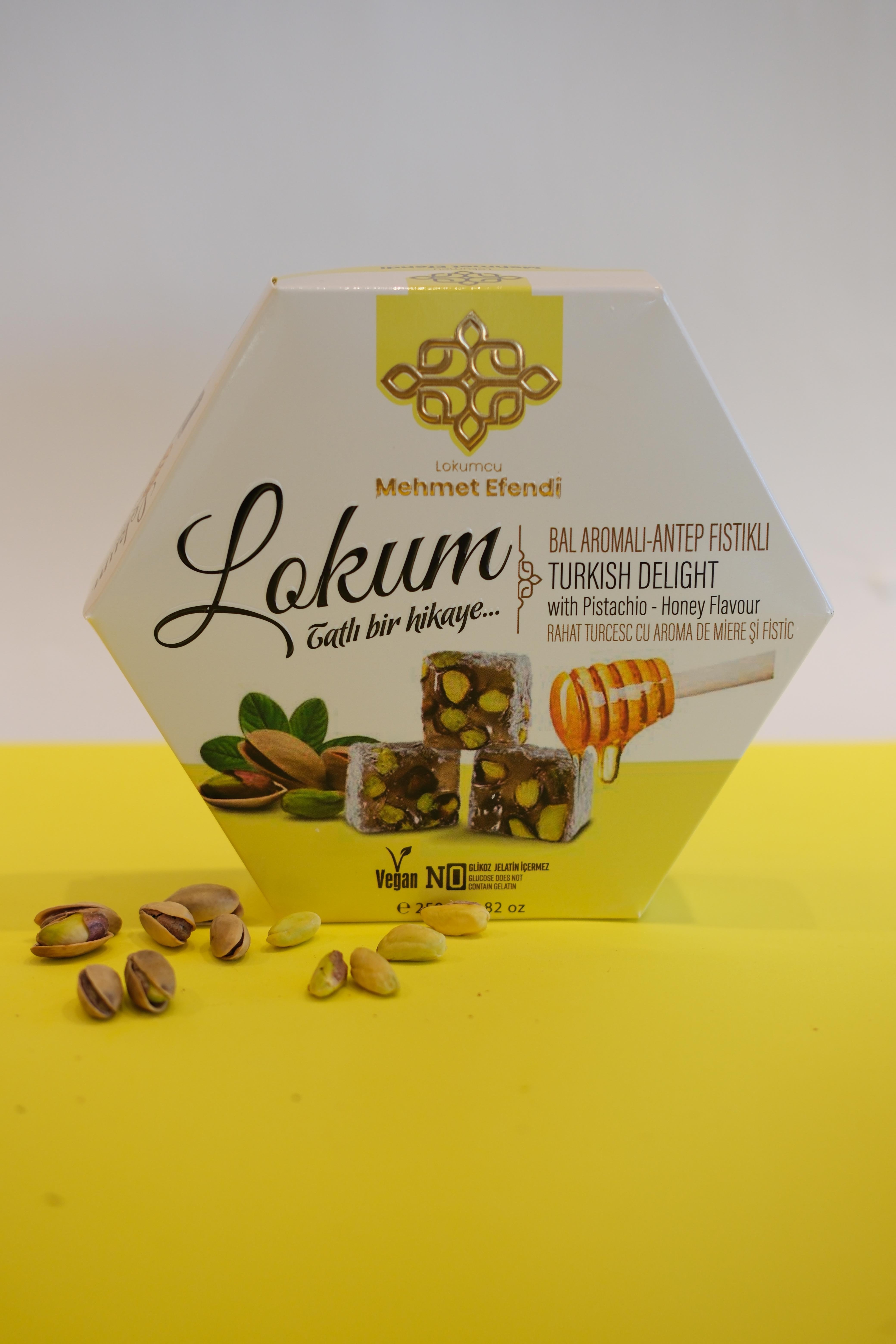 250 Gr Bal Aromalı Antep Fıstıklı Lokum