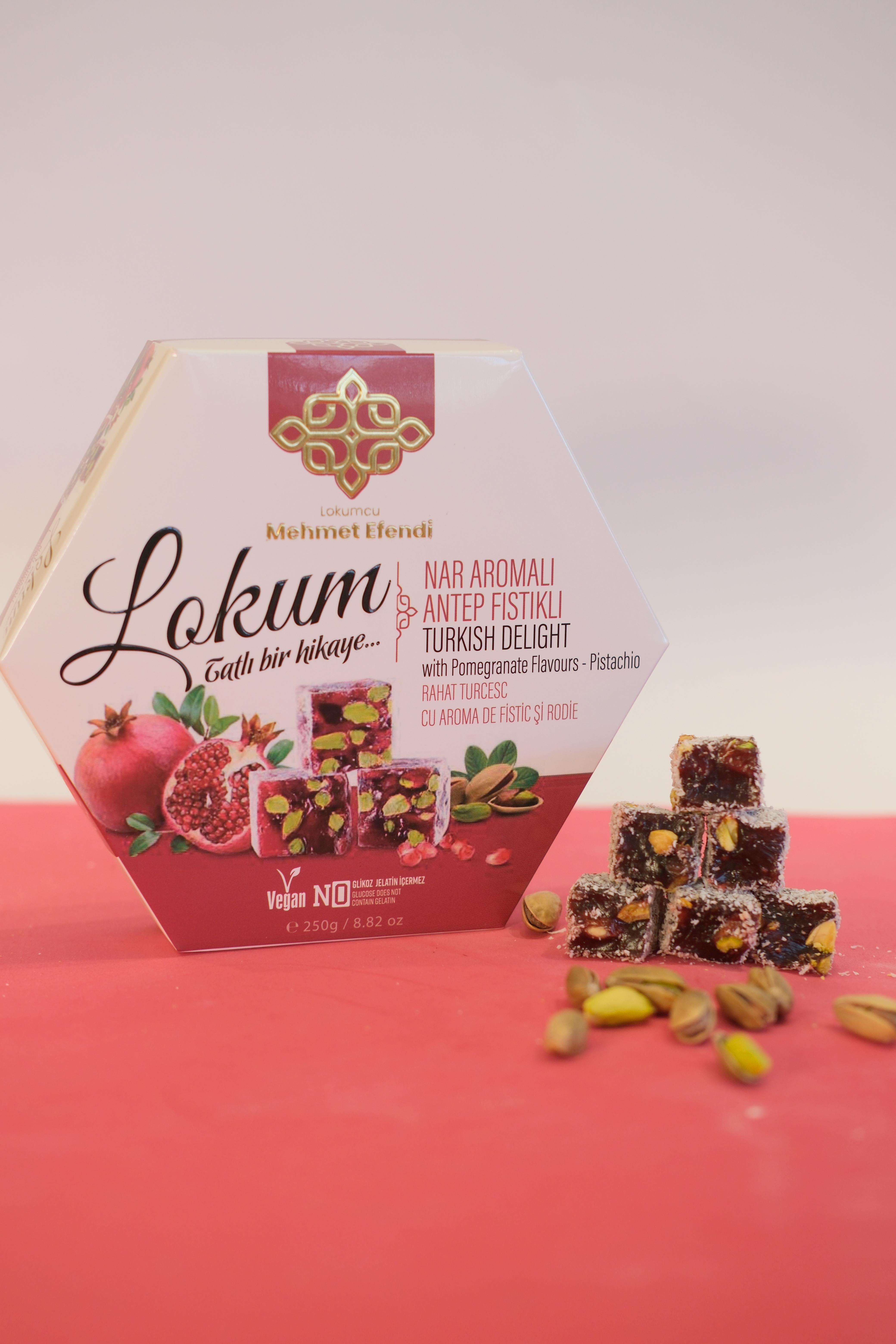 250 Gr Nar Aromalı Antep Fıstıklı Lokum