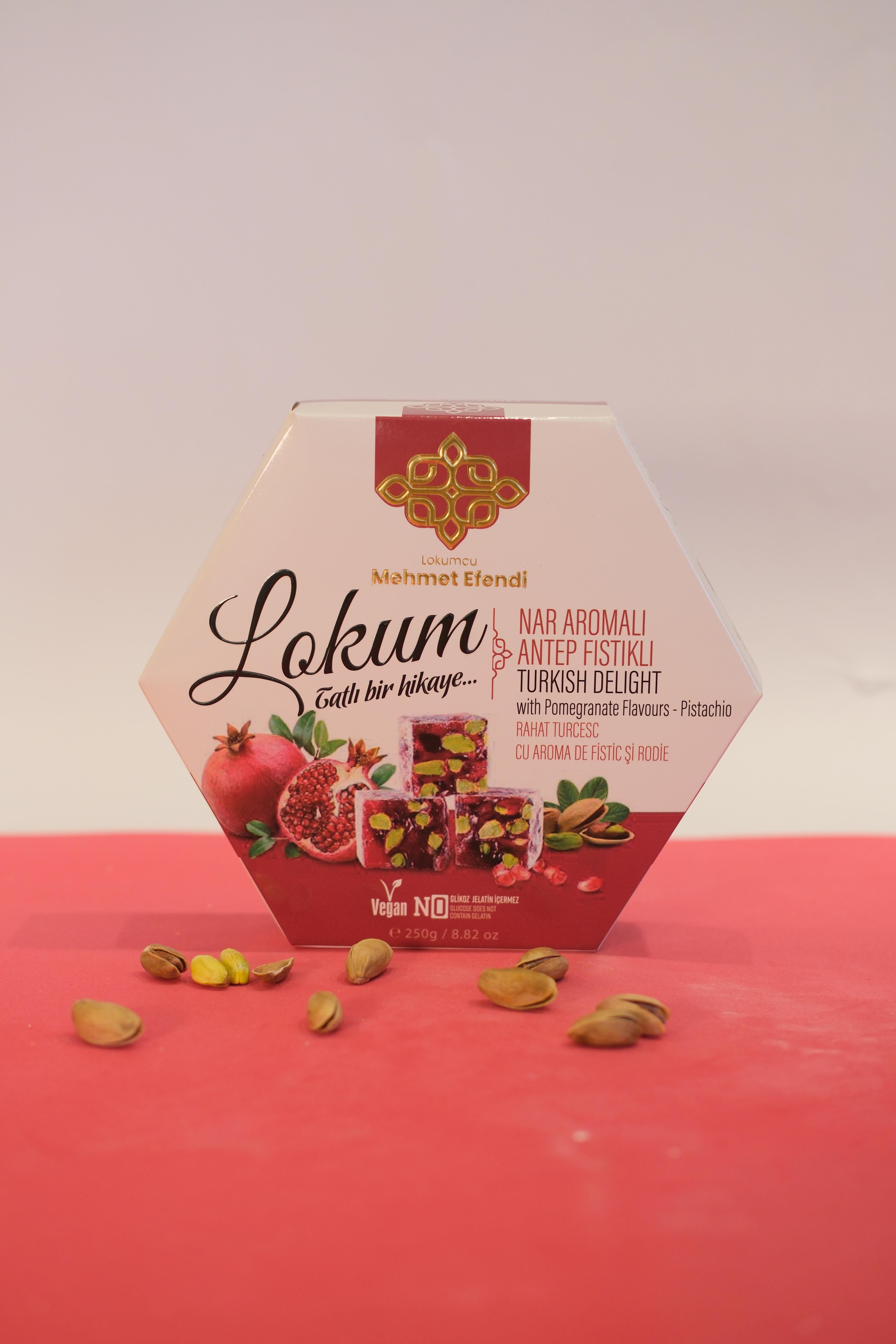 250 Gr Nar Aromalı Antep Fıstıklı Lokum