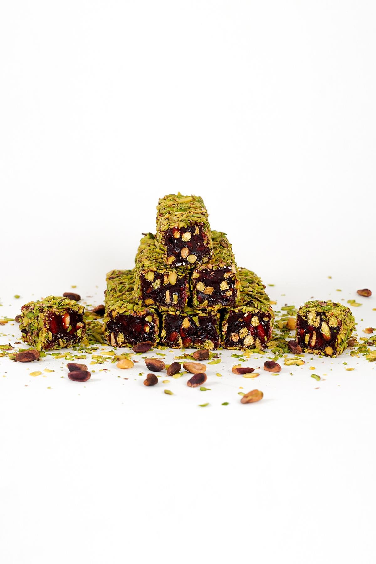 File Fıstıklı Narlı Fıstıklı Kesme Fitil Lokum 500 Gr