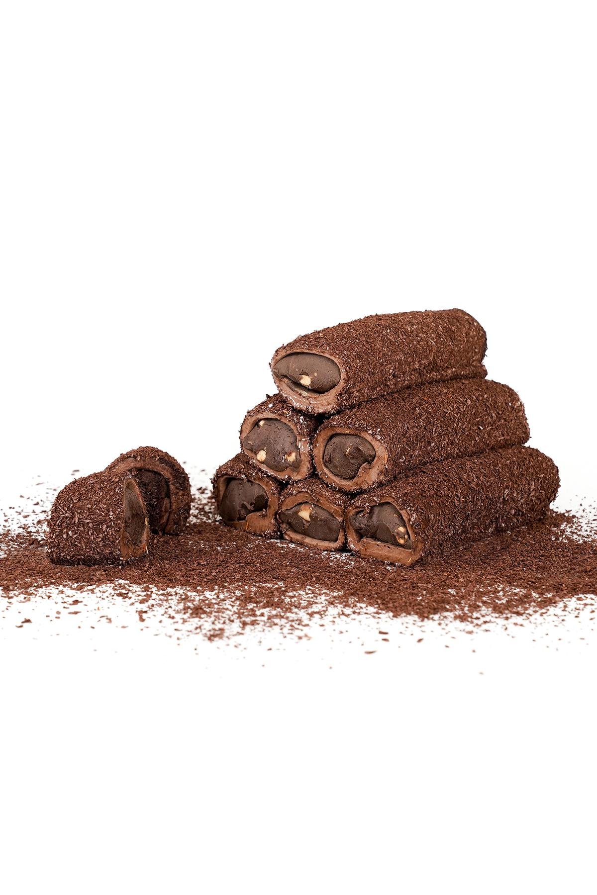 Hindistan Cevizli Kakaolu Çikolatalı Fındık Krema Dolgulu Sarma Lokum 1 Kg