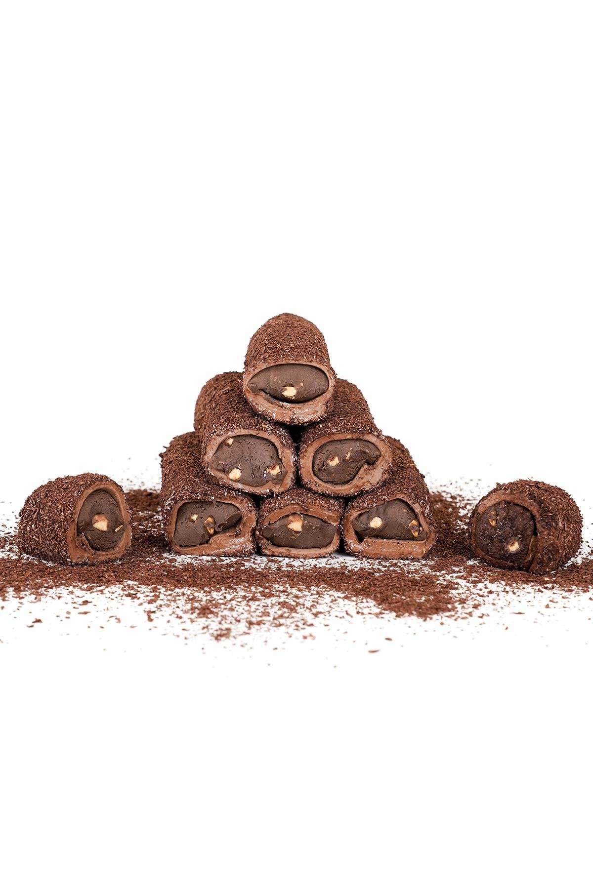 Hindistan Cevizli Kakaolu Çikolatalı Fındık Krema Dolgulu Sarma Lokum 1 Kg