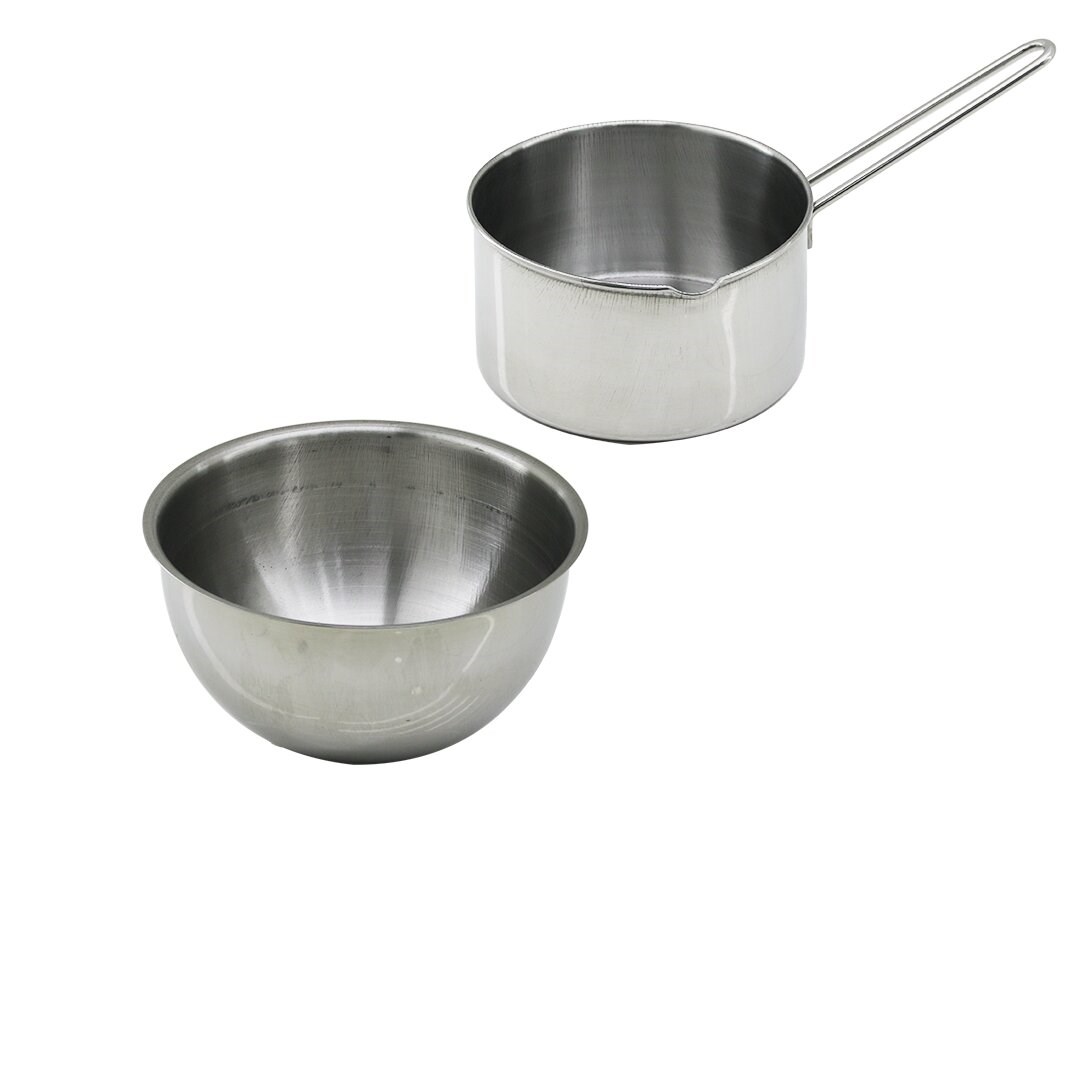 2 Parça Sütlük ve Sosluk Seti - 14 cm ve 17 cm - Paslanmaz Çelik