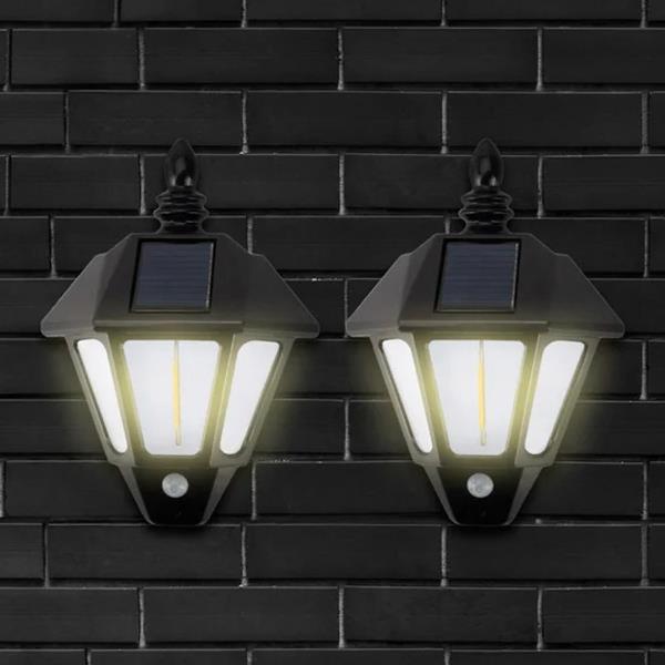 2'li Solar Cob Led Sensörlü Duvar Lambası