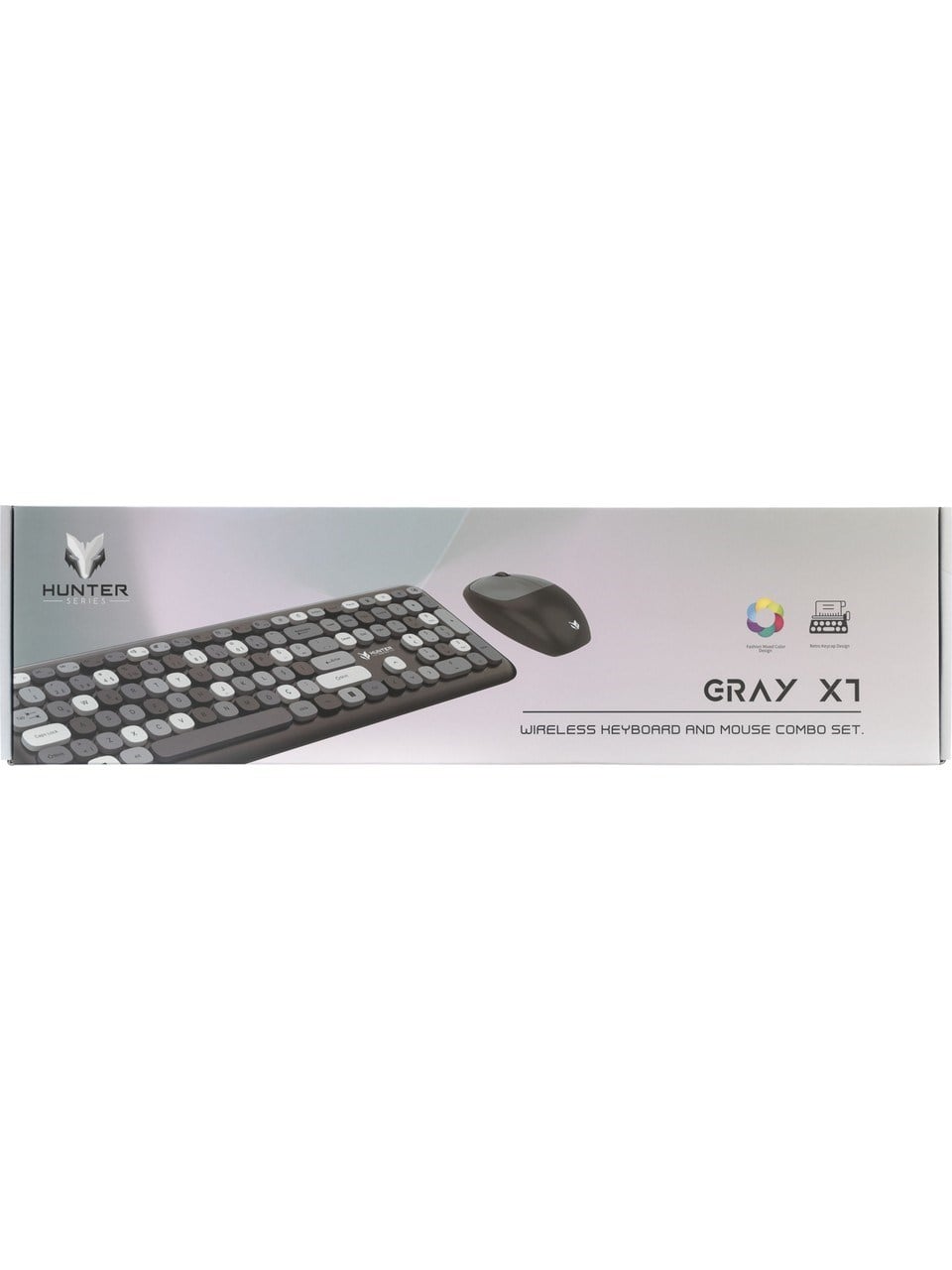 Gray Xt Retro Kablosuz Klavye Ve Mouse Seti