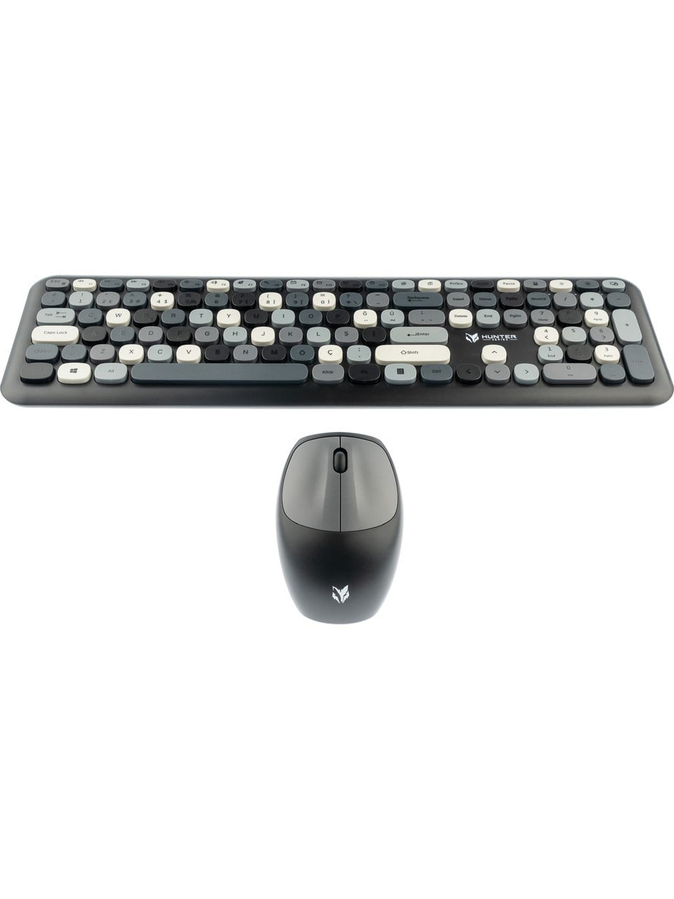 Gray Xt Retro Kablosuz Klavye Ve Mouse Seti