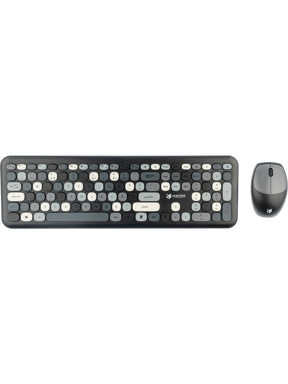 Gray Xt Retro Kablosuz Klavye Ve Mouse Seti