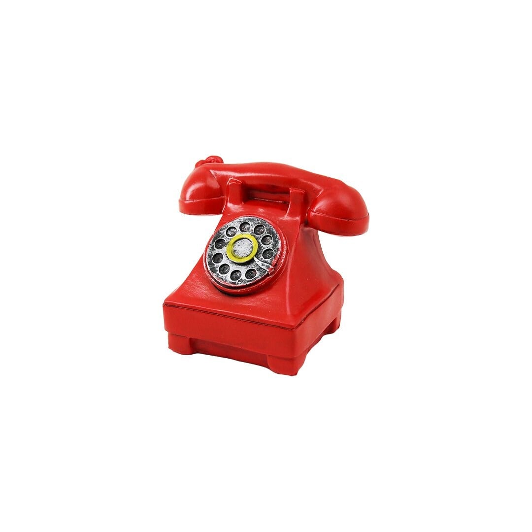 Kırmızı Ankesörlü Telefon Biblosu - Vintage Tasarım - Reçine Süs Eşyası