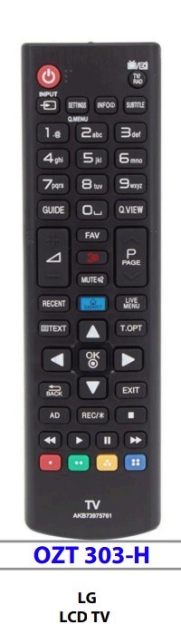 LG LCD TV KUMANDA RML-1162/303-H