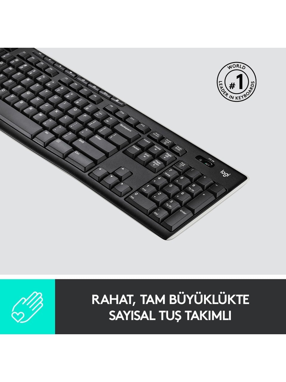 Logitech K270 Tam Boyutlu Kablosuz Türkçe Klavye - Siyah